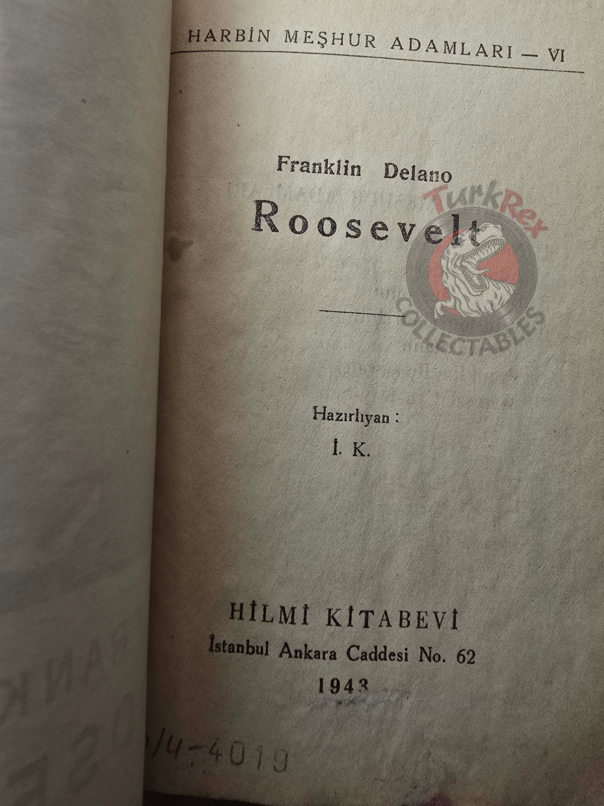Famous Men of the War Vol 6 1943 Franklin D. Roosevelt Turkish Book Turkey WW2 World Two
