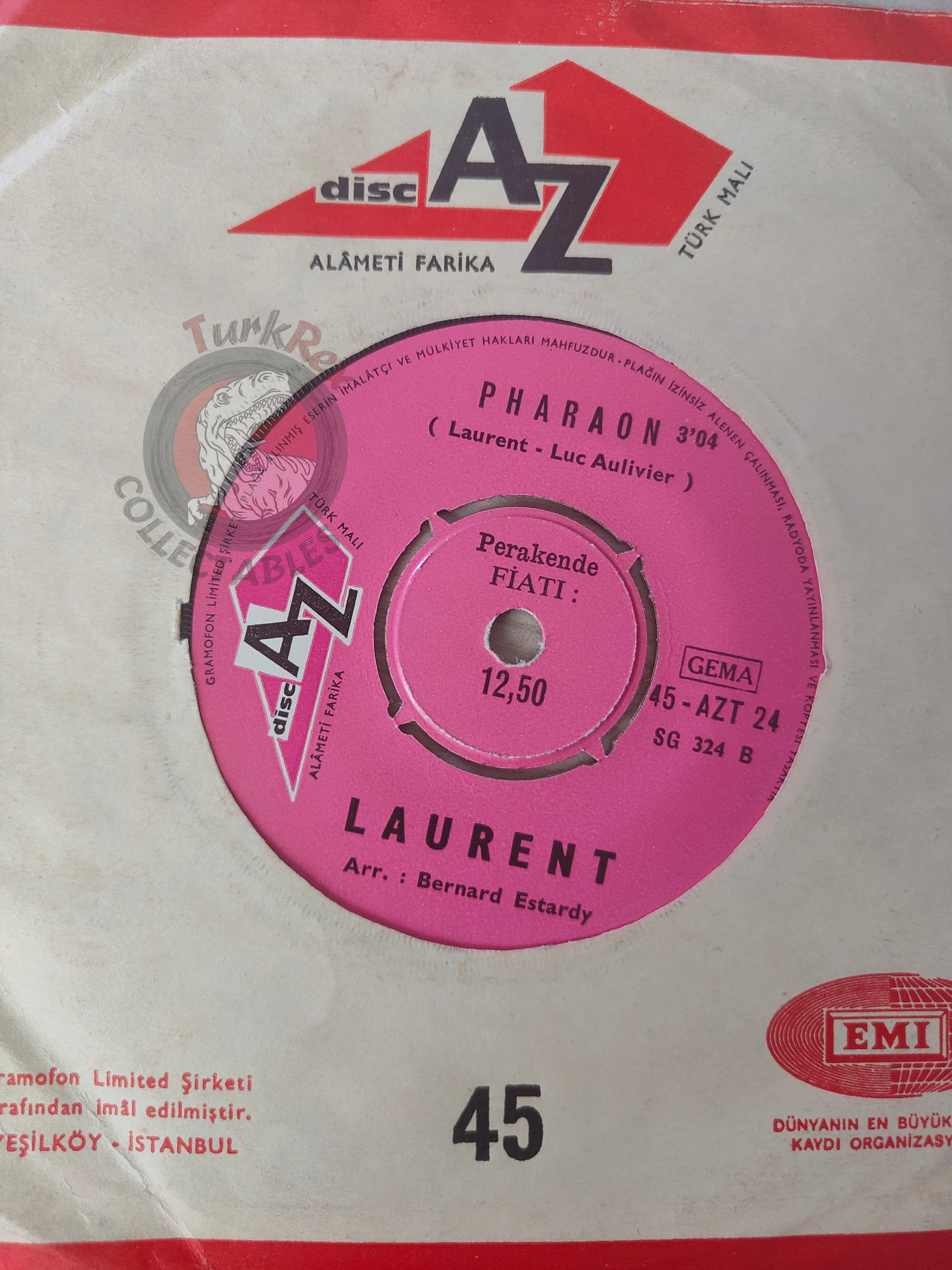 Laurent – Lady / Pharaon 7" Turkish Pressing Vinyl Turkey Edition