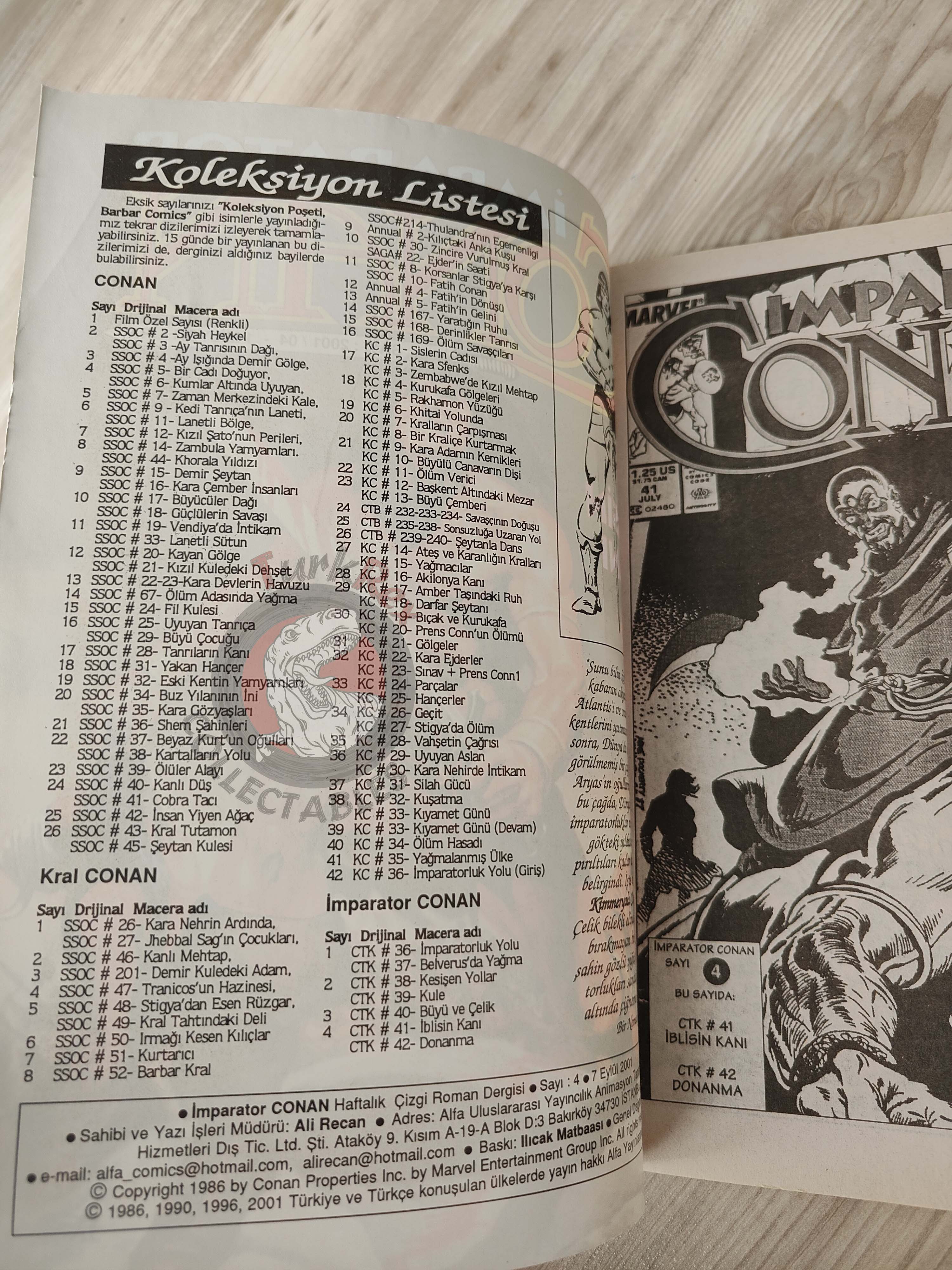 Imparator Conan #4 Conan the King #41 #42 Turkish Comic Turkey