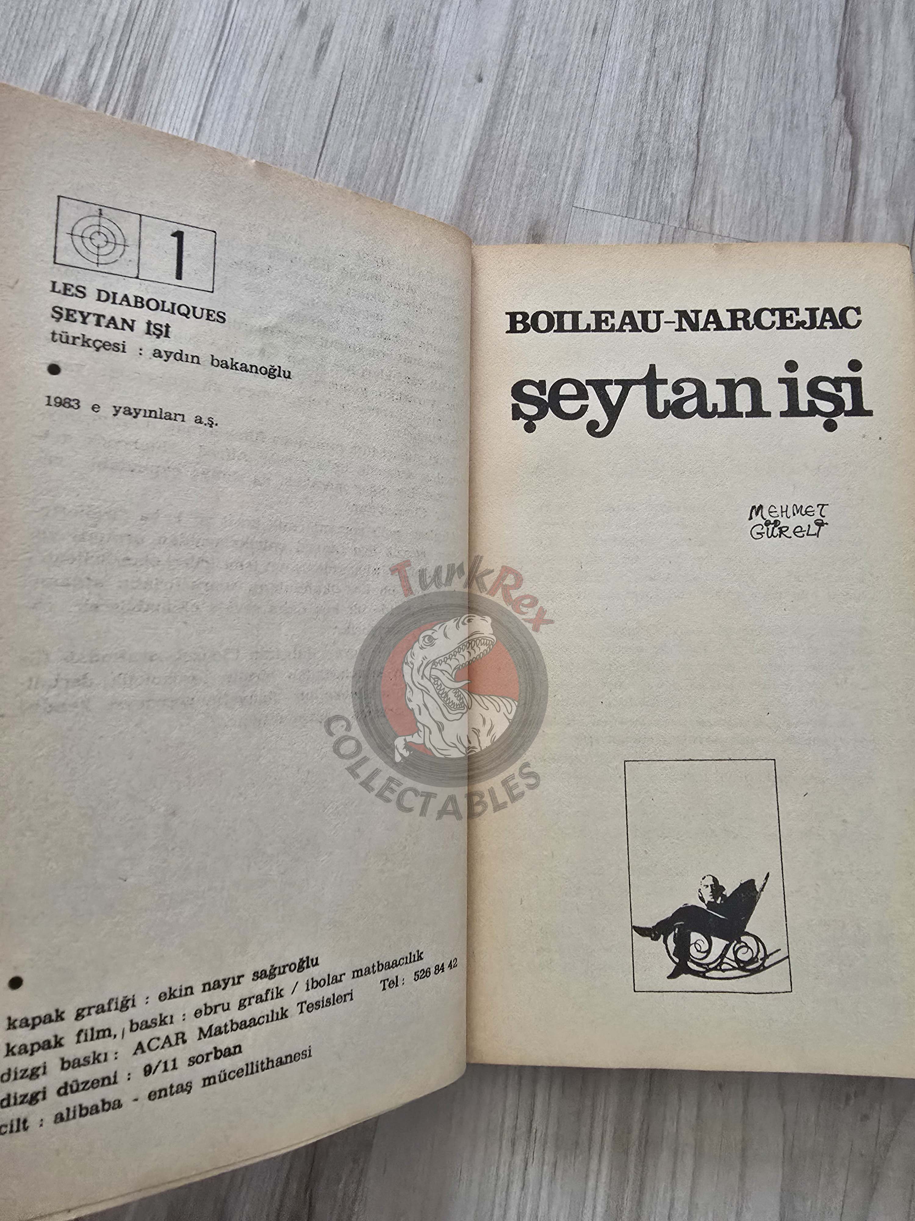Boileau-Narcejac – Les Diaboliques 1983 Turkish Book Turkey