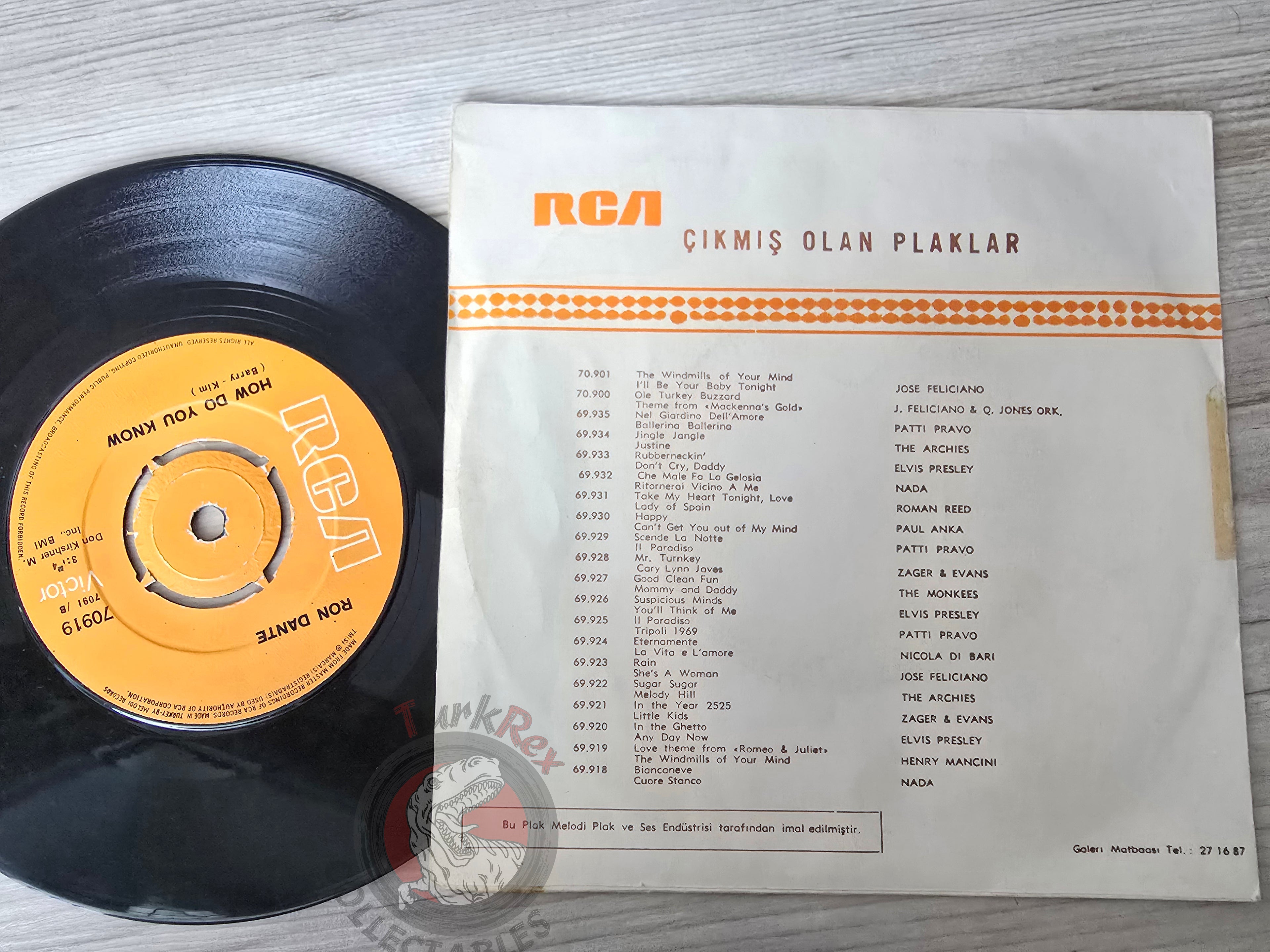 Ron Dante – Let Me Bring You Up 7" Turkish Pressing Vinyl Turkey Edition