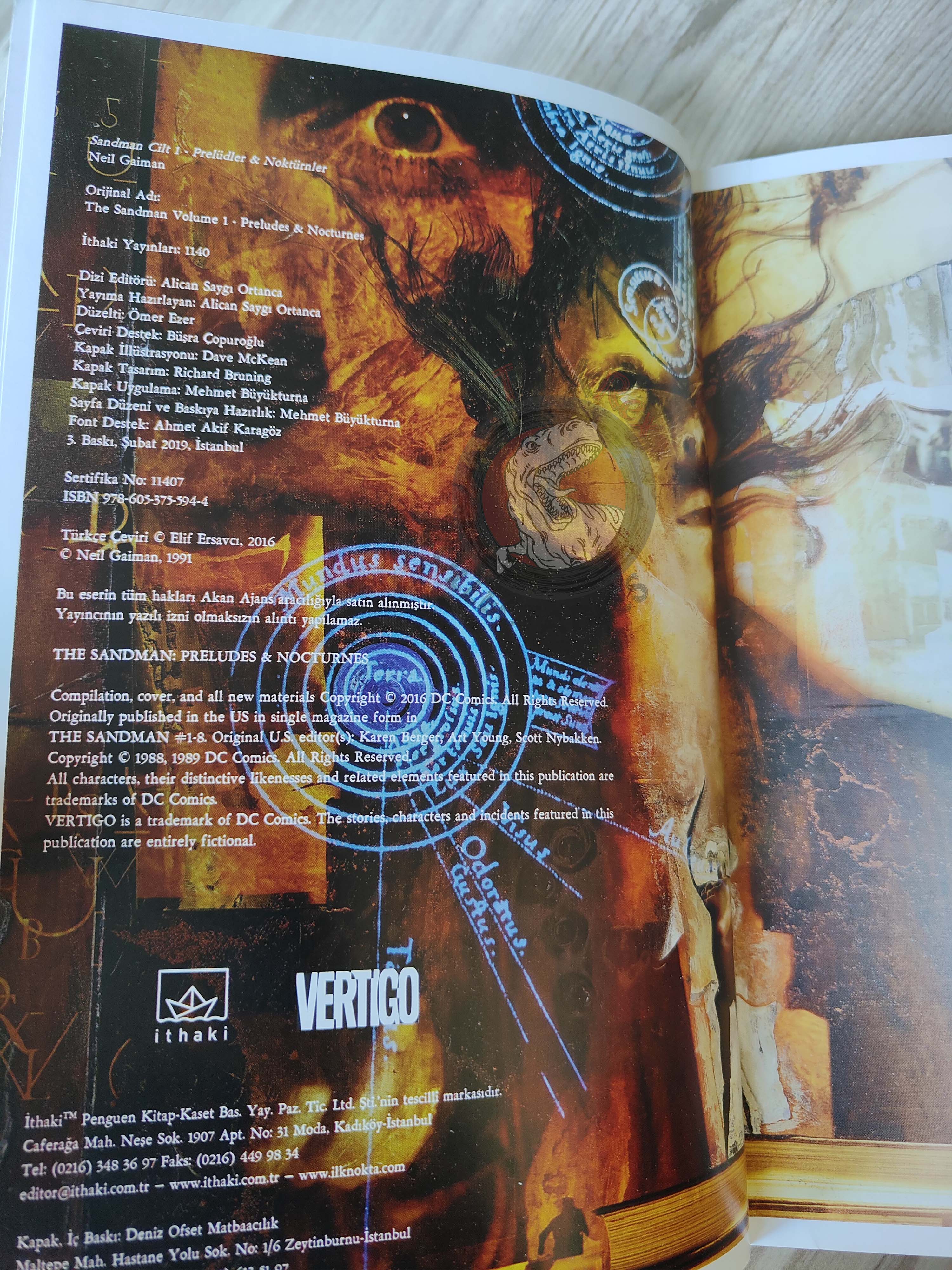 The Sandman Vol #1: Preludes & Nocturnes Turkish Comic Turkey