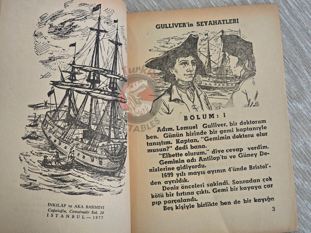 Jonathan Swift – Gulliver's Travels 1977 Turkish Book Turkey Illustrated