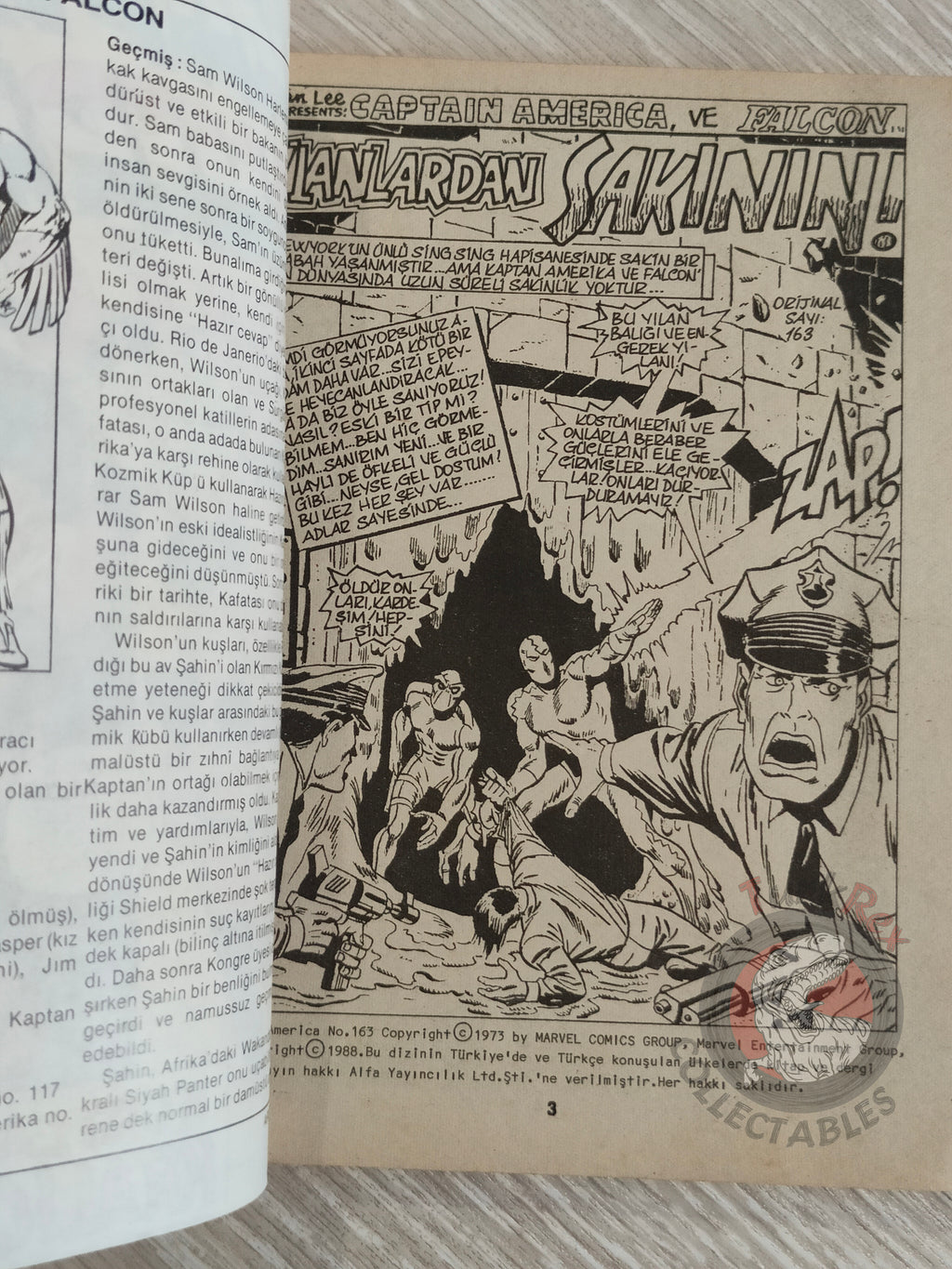 Captain America – Issue #3 1988 Turkish Comic Turkey #163 #164 #165 #166
