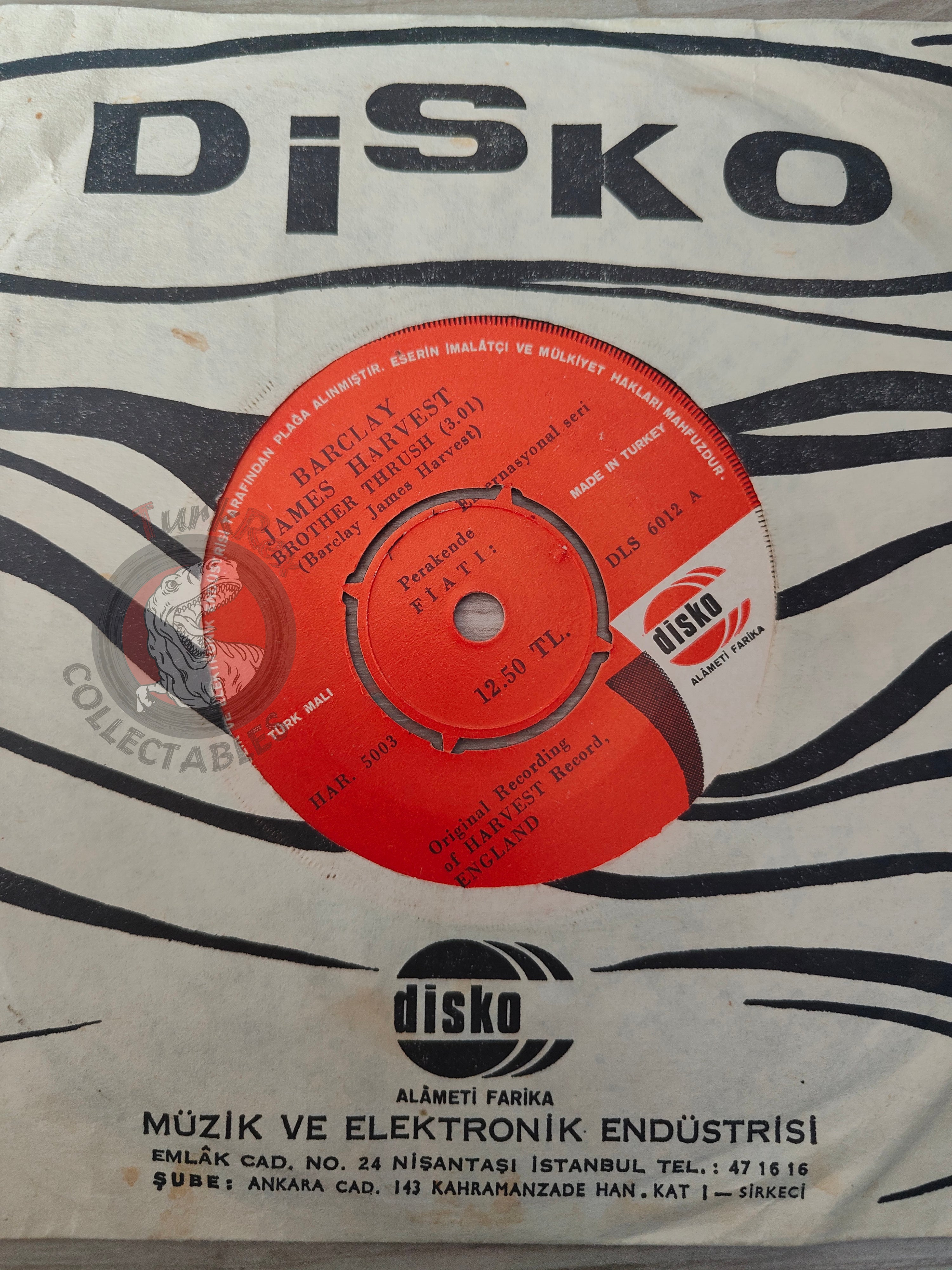 Barclay James Harvest – Brother Thrush 7" Turkish Pressing Vinyl Turkey Edition
