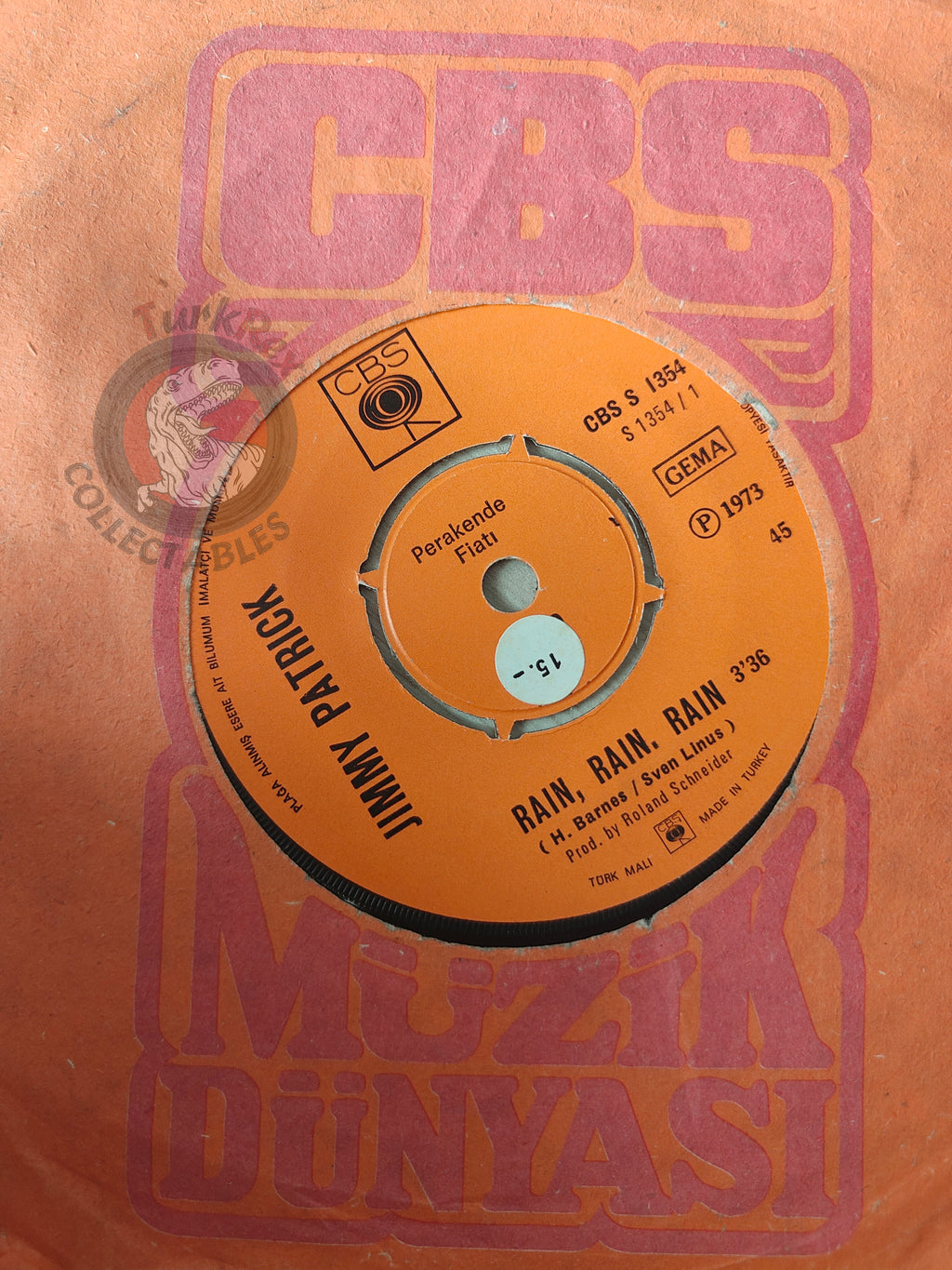 Jimmy Patrick – Rain, Rain, Rain 7" Turkish Pressing Vinyl Turkey Edition
