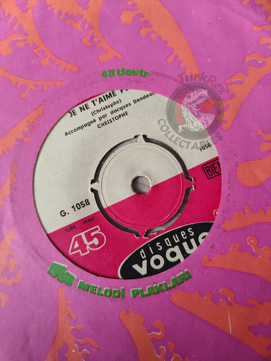 Christophe – Aline / Je Ne T'Aime Plus 7" Turkish Pressing Vinyl Turkey Edition