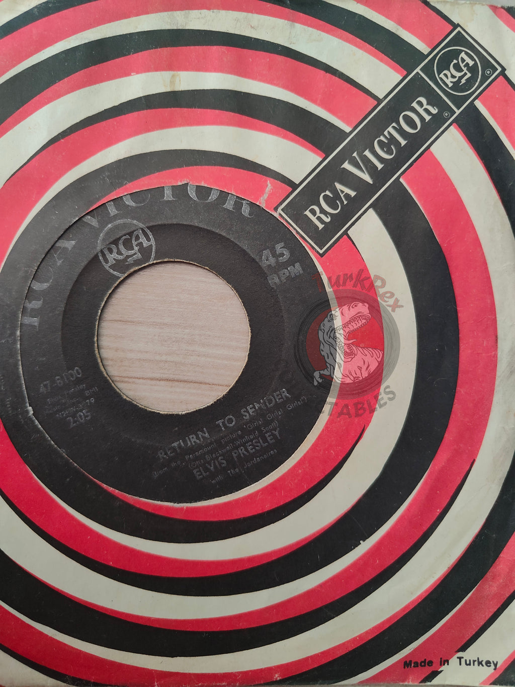 Elvis Presley With The Jordanaires – Return To Sender 7" Turkish Pressing Vinyl Turkey Edition