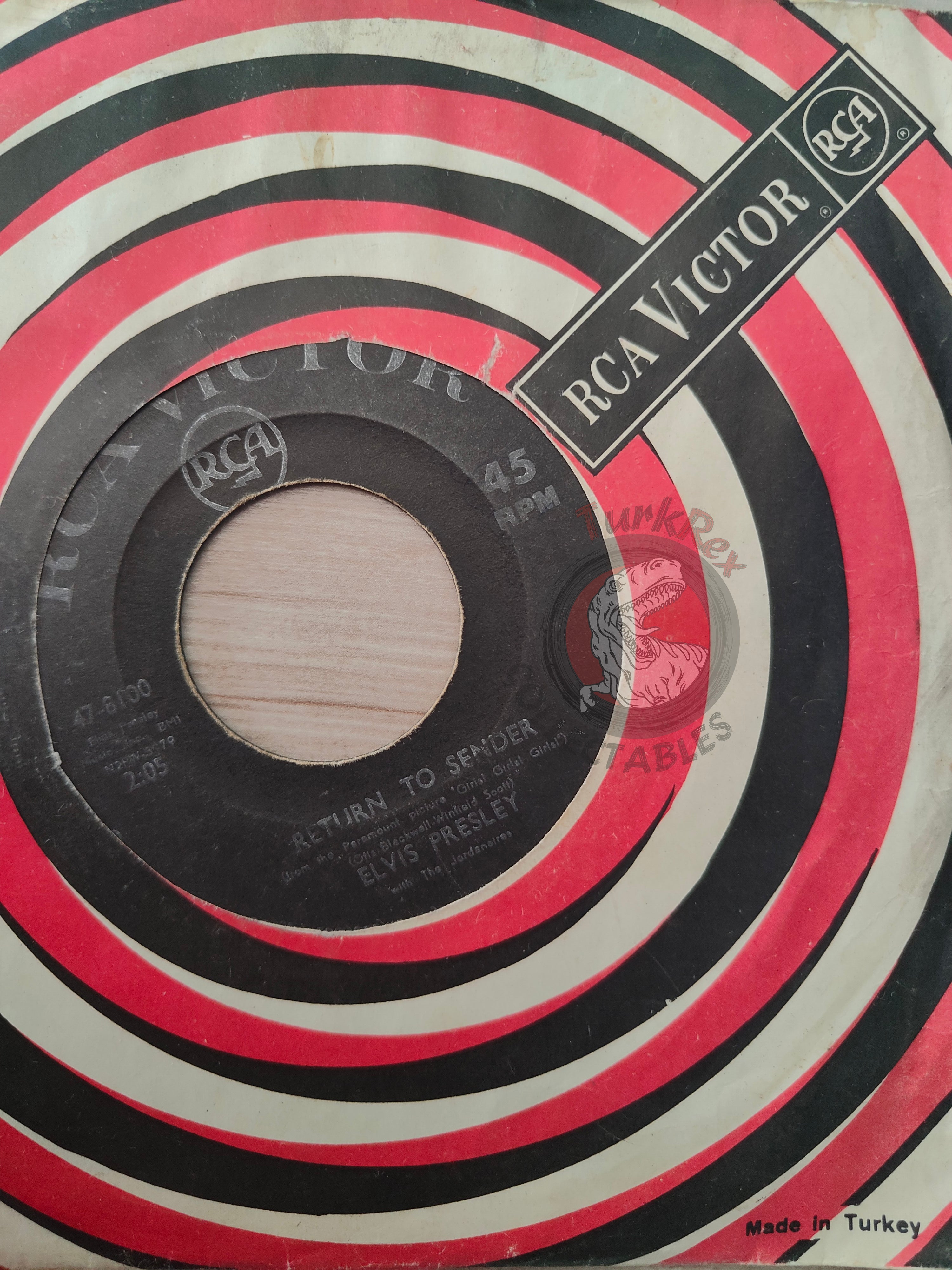 Elvis Presley With The Jordanaires – Return To Sender 7" Turkish Pressing Vinyl Turkey Edition