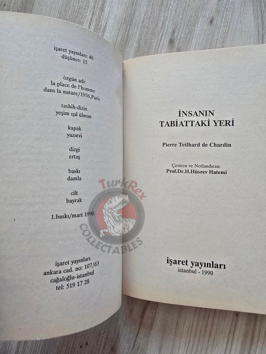 Pierre Teilhard de Chardin – Man's Place in Nature 1990 Turkish Book Turkey