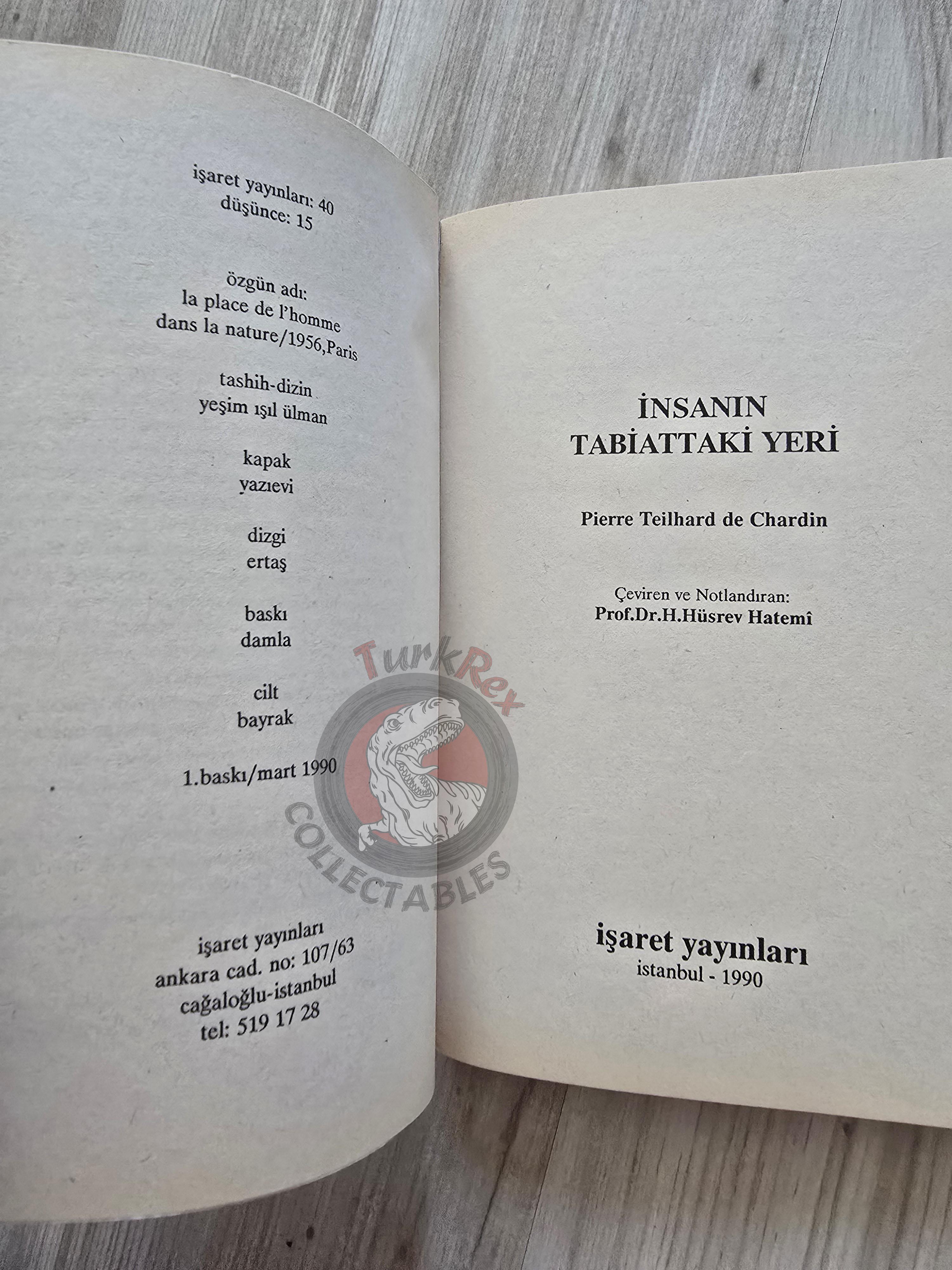 Pierre Teilhard de Chardin – Man's Place in Nature 1990 Turkish Book Turkey