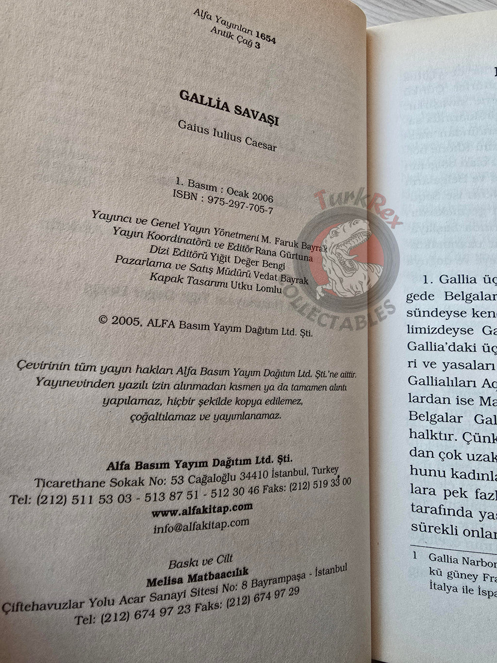 Gaius Julius Caesar – Gallic Wars 2006 Turkish Book Turkey