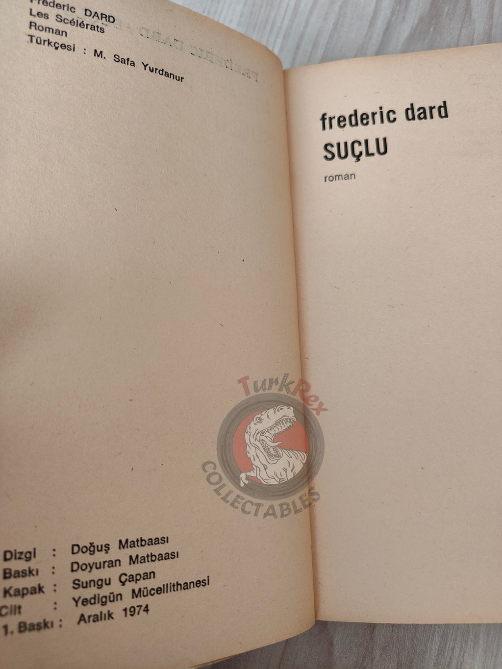 Frédéric Dard –  Les Scélérats 1974 1st Turkish Book Turkey