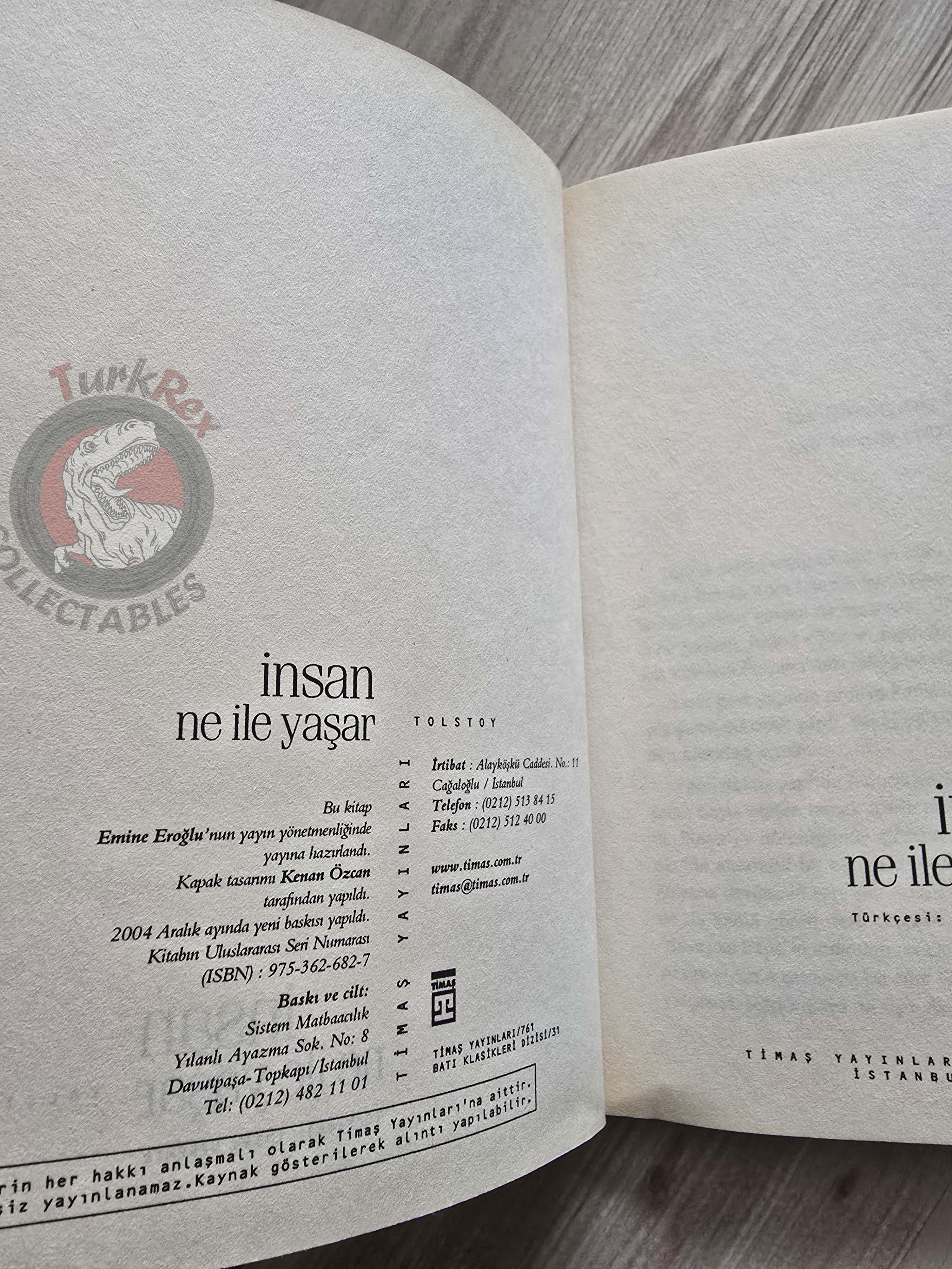 Leo Tolstoy – What Men Live By 2004 Turkish Book Turkey
