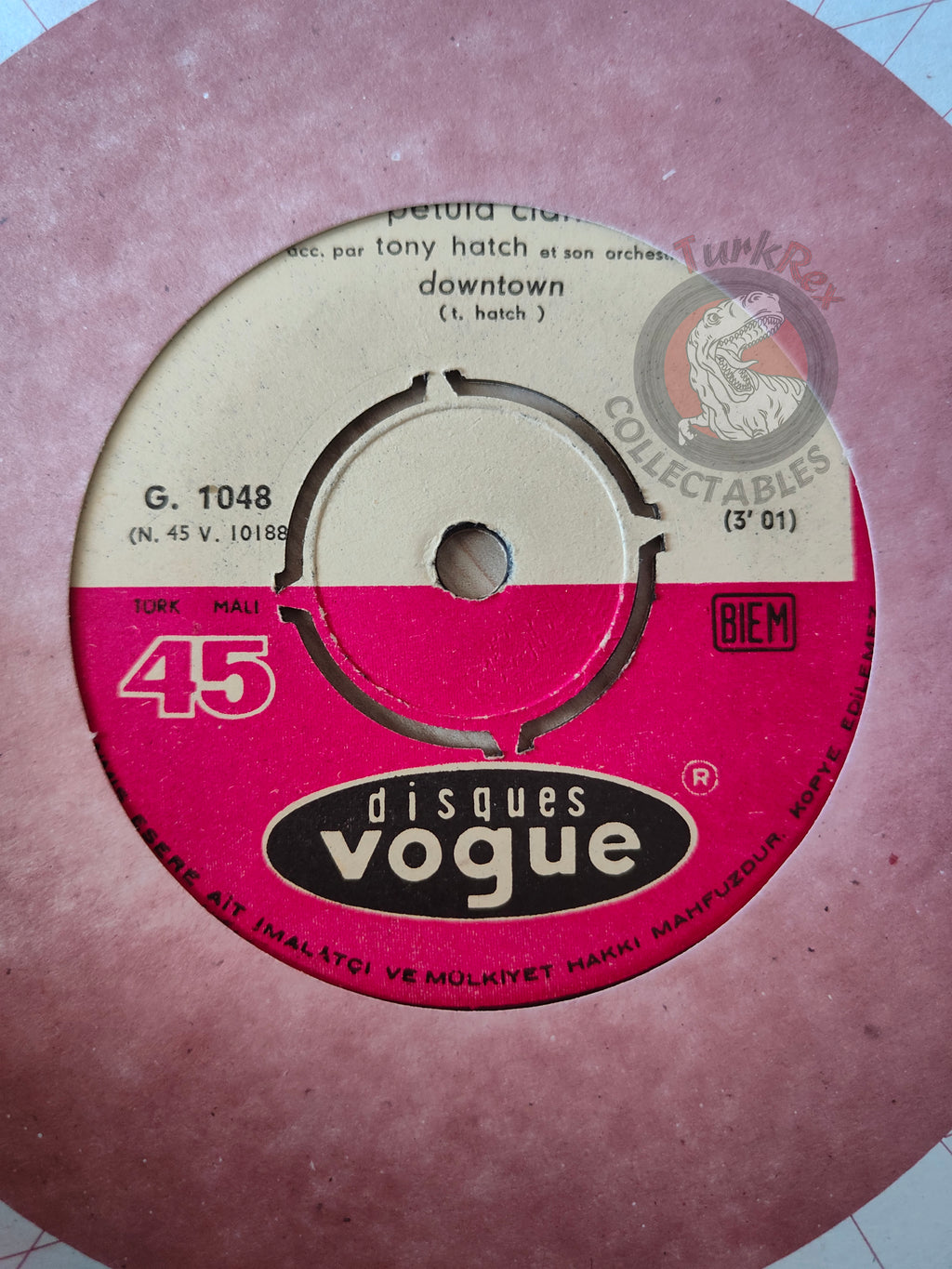Petula Clark – Downtown 7" Turkish Pressing Vinyl Turkey Edition