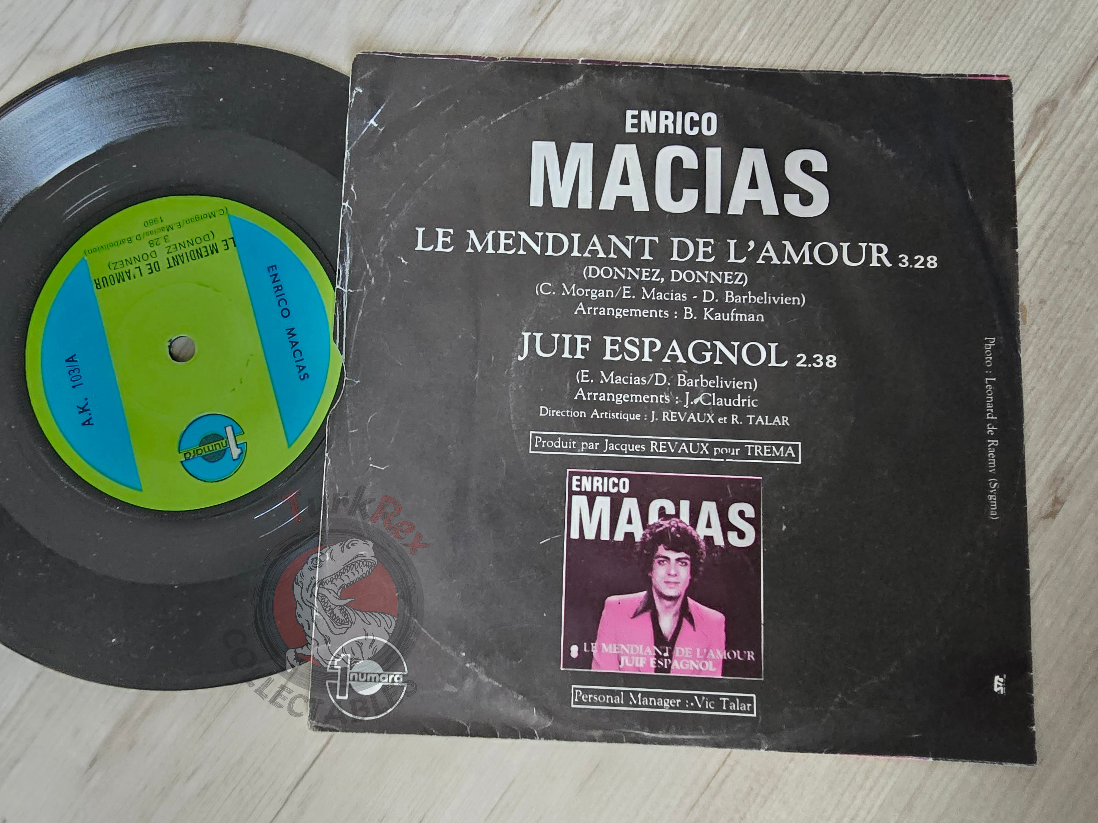 Enrico Macias – Le Mendiant De L'Amour 7" Turkish Pressing Vinyl Turkey Edition