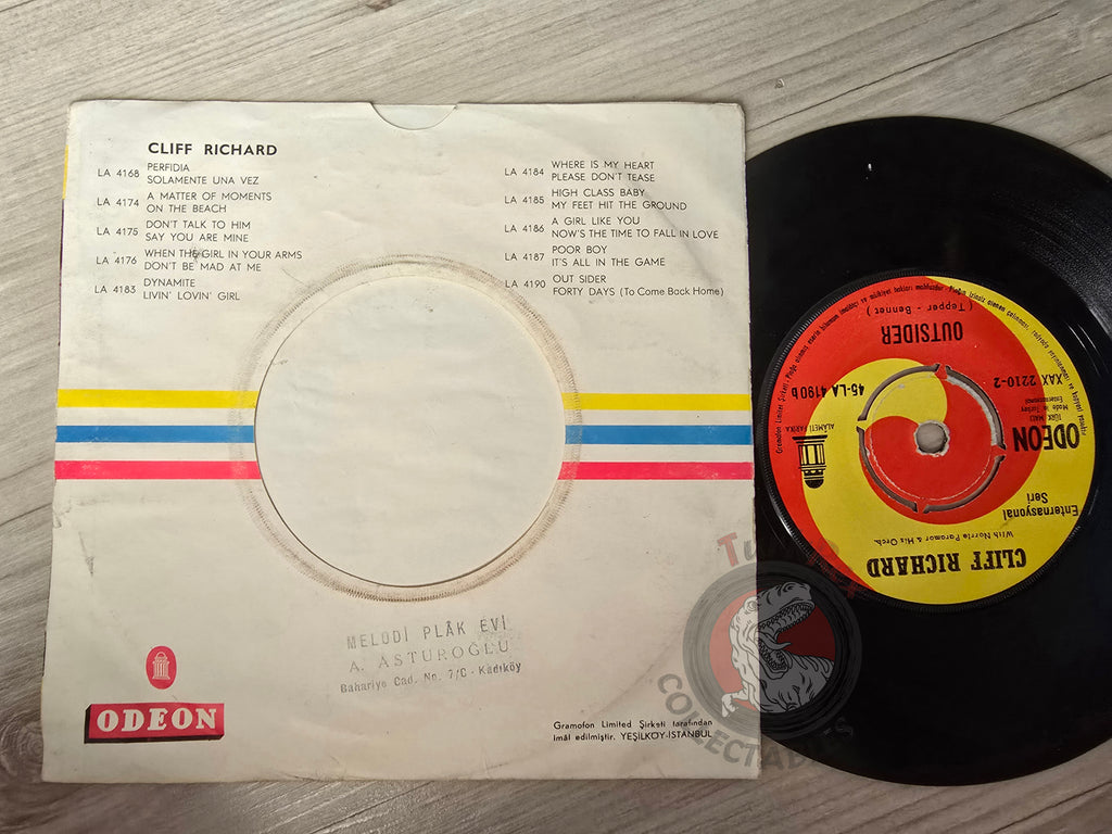 Cliff Richard – Forty Days / Outsider 7" Turkish Pressing Vinyl Turkey Edition Shadows