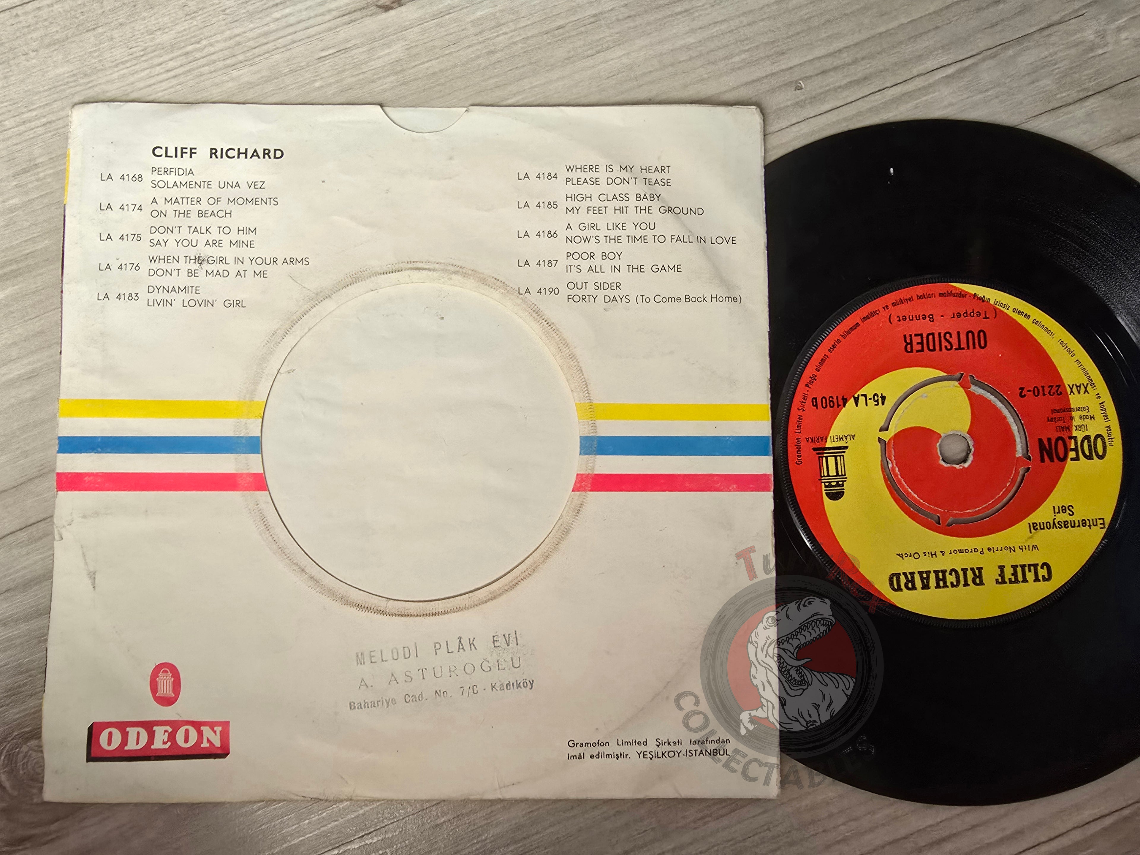 Cliff Richard – Forty Days / Outsider 7" Turkish Pressing Vinyl Turkey Edition Shadows