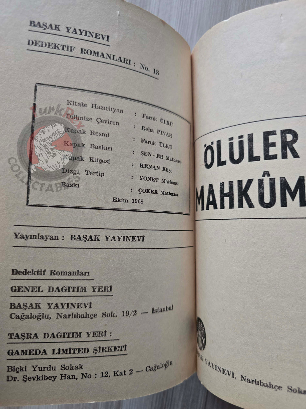 W. Howard Baker – The Survivors 1968 1st Turkish Book Turkey Richard Quintain