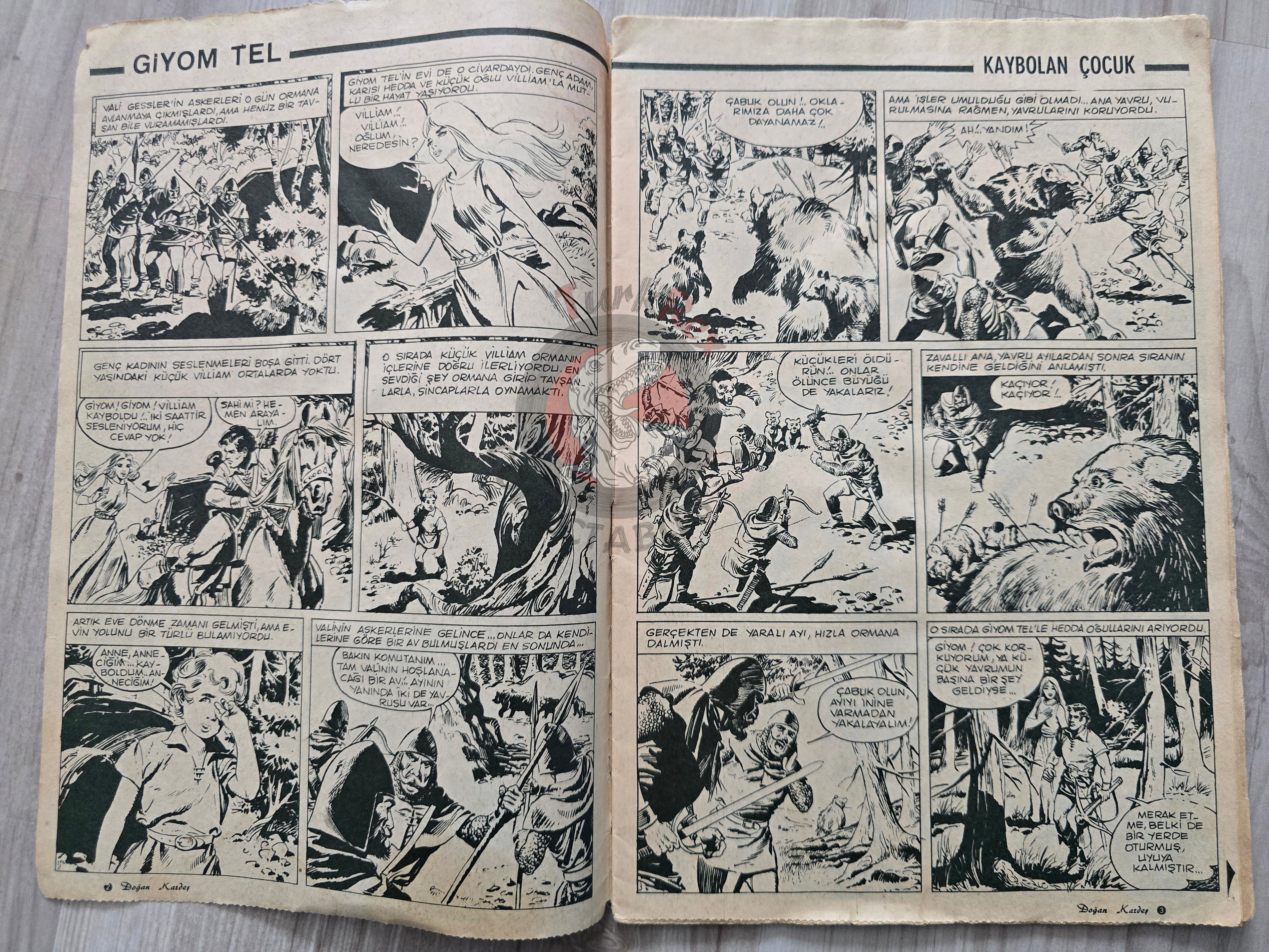 Doğan Kardeş 1971 Magazine #34 Turkish Comic Turkey William Tell Alice In Wonderland