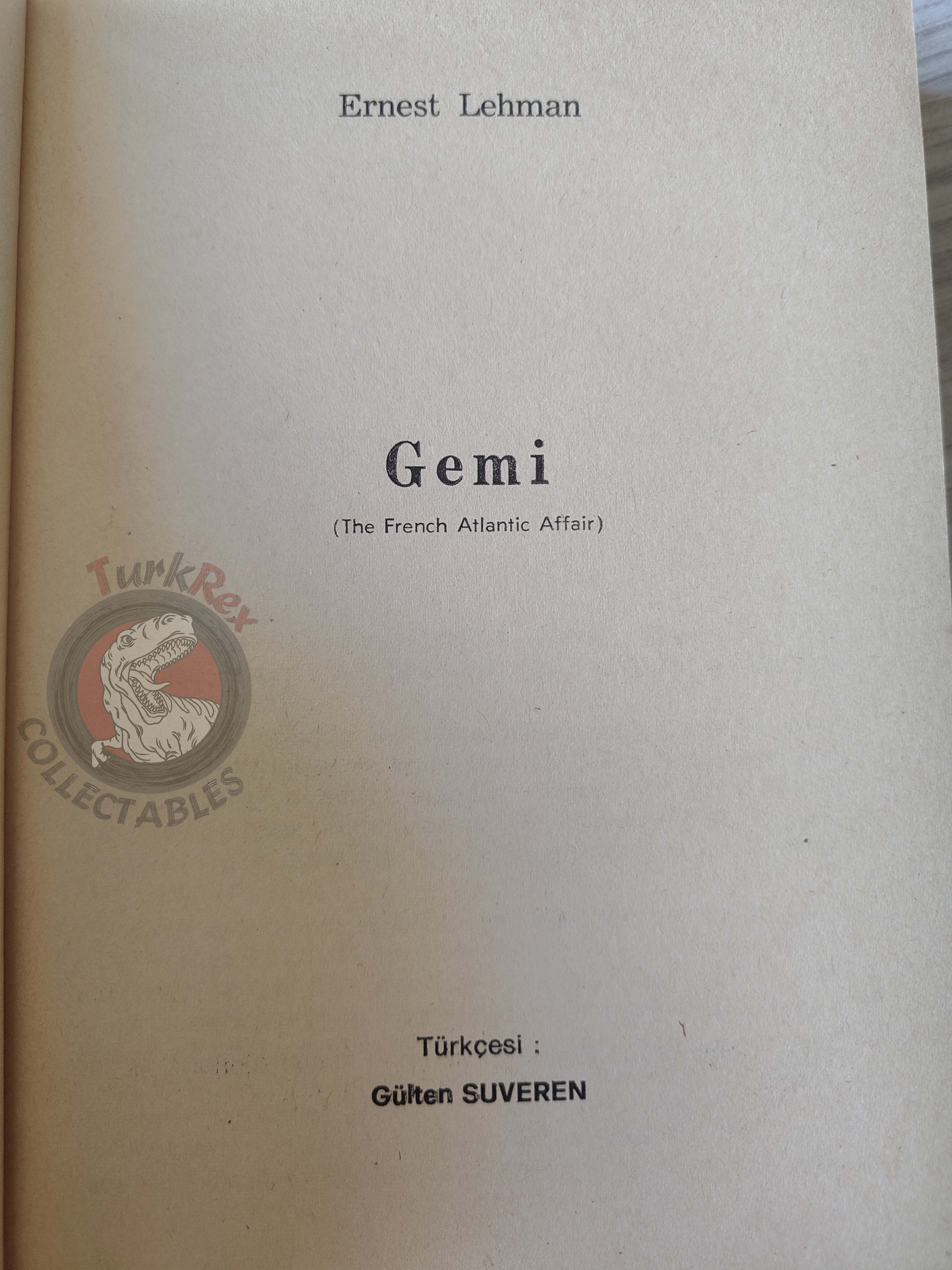 Ernest Lehman – The French Atlantic Affair 1980 Turkish Book Turkey