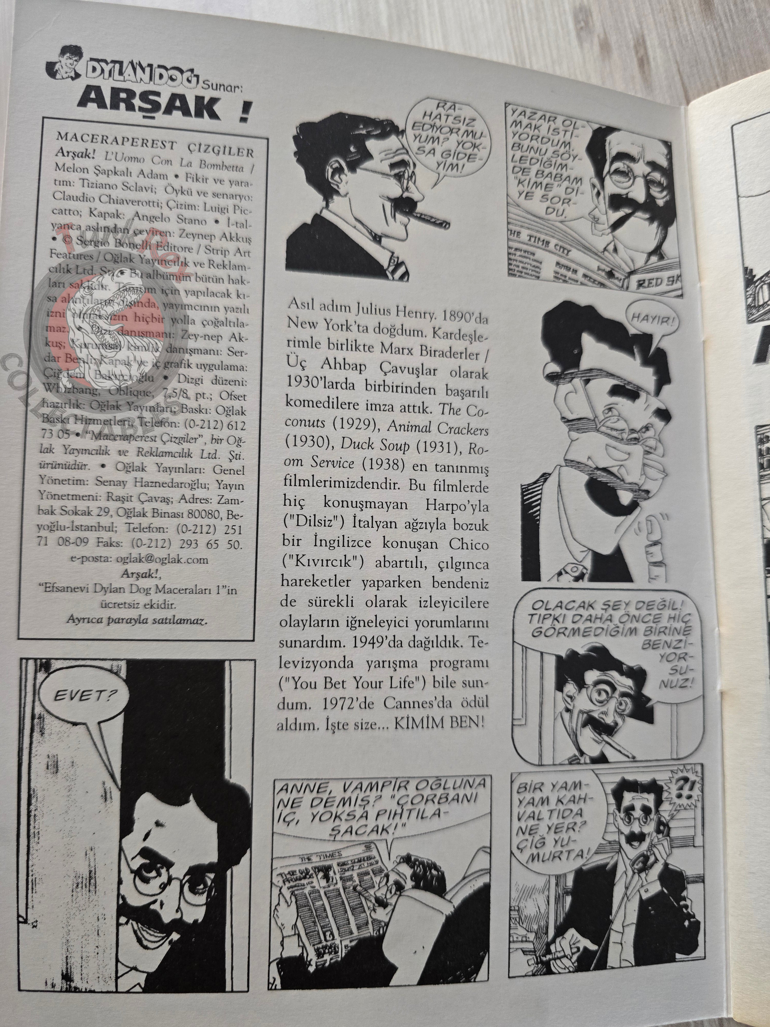 Dylan Dog presenta Groucho – L’uomo Con La Bombetta 2001 Turkish Comic Turkey