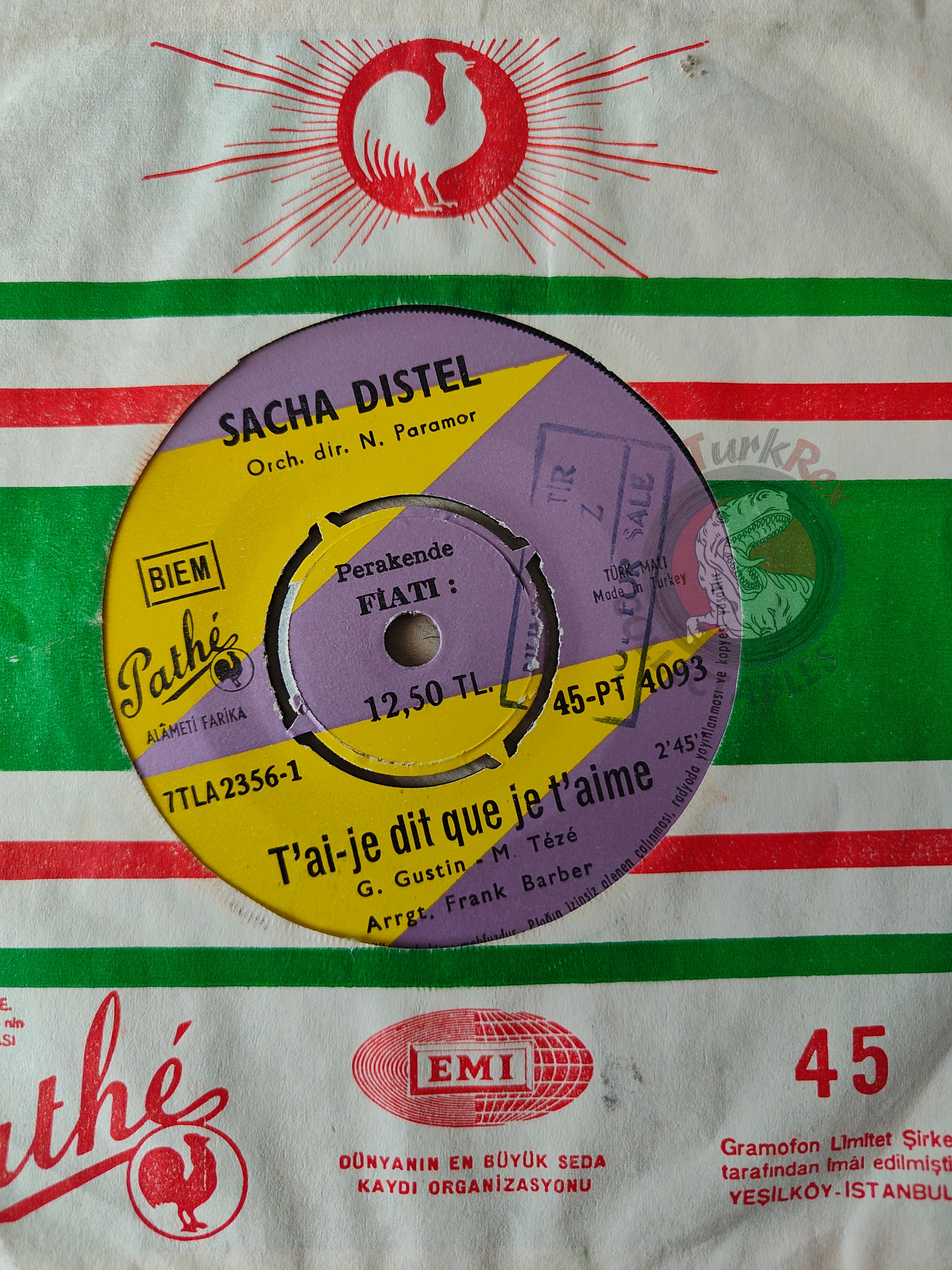 Sacha Distel – La Bonne Humeur 7" Promo Turkish Pressing Vinyl Turkey Edition