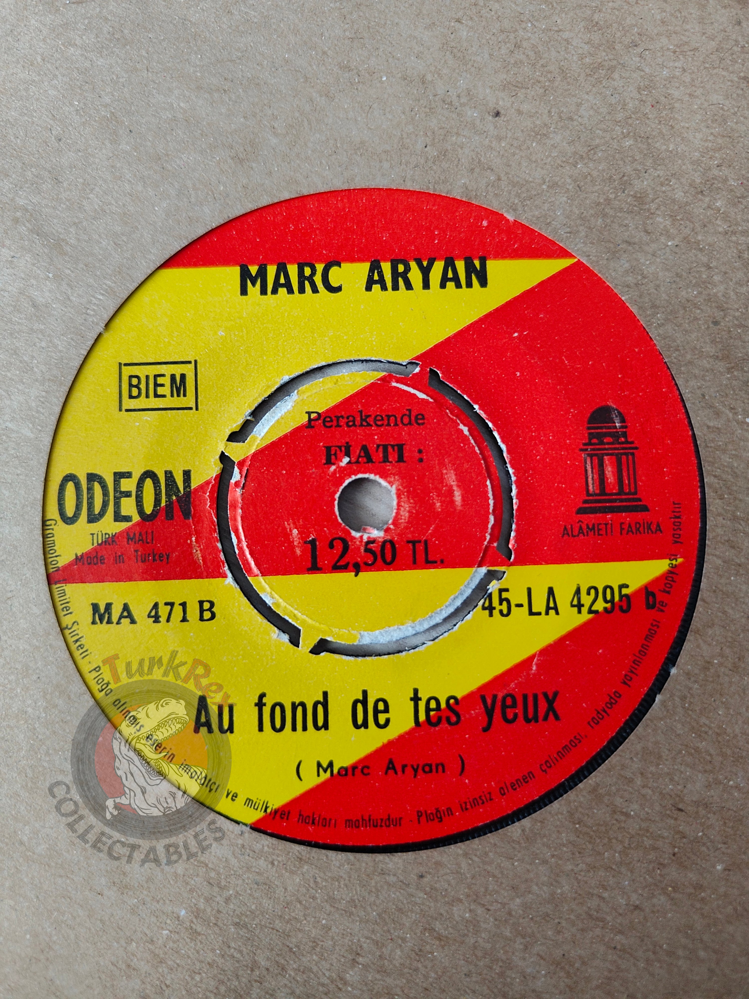 Marc Aryan – Un Petit Slow 7" Turkish Pressing Vinyl Turkey Edition