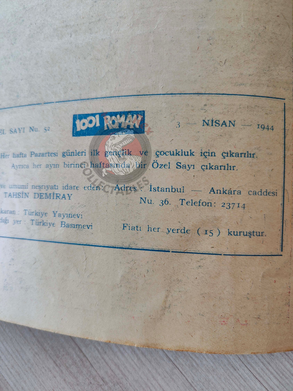 1001 Roman 1944 The Phantom - The Singh Brotherhood / The Sky Band Turkish Comic Mag Turkey