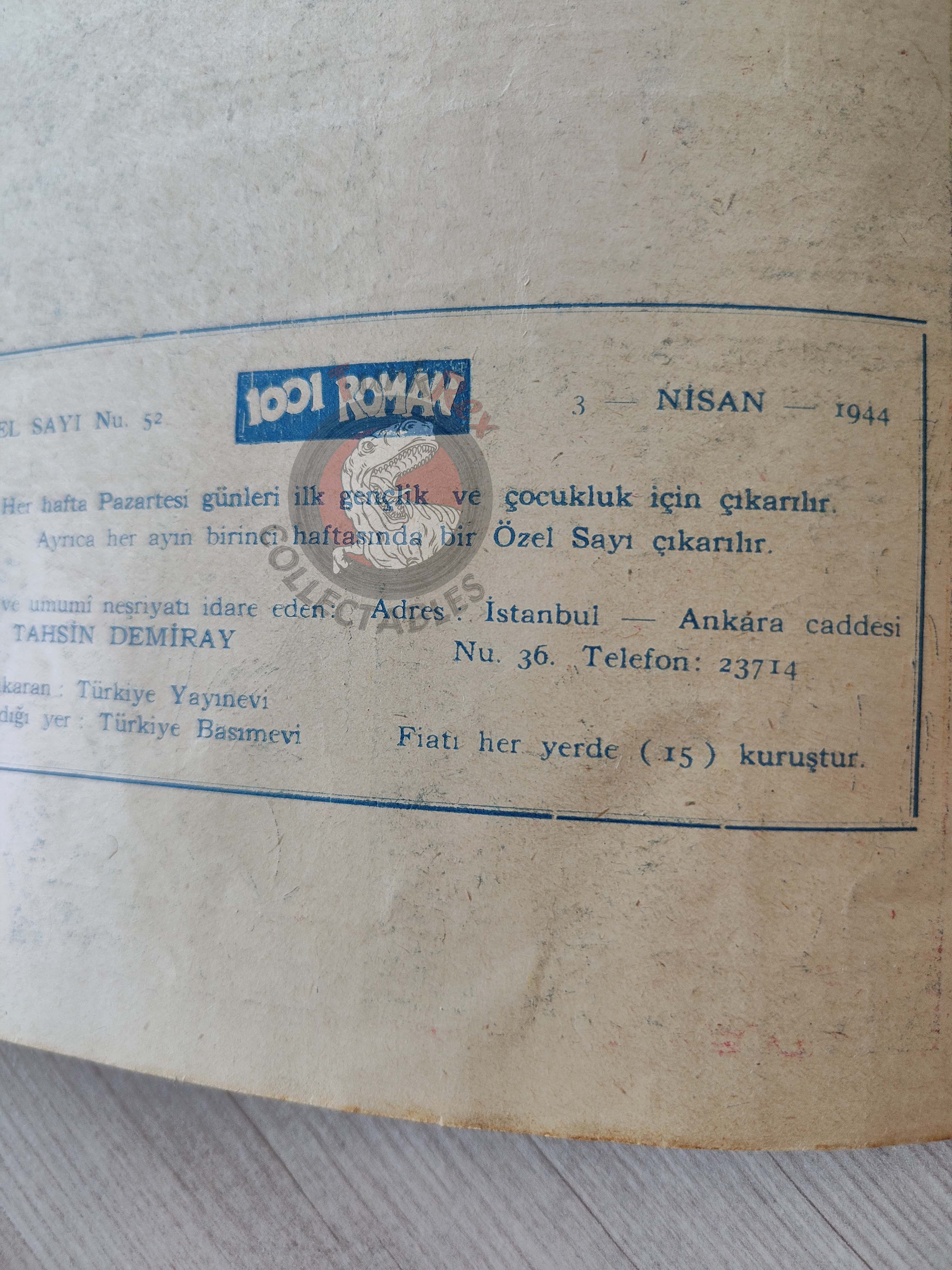 1001 Roman 1944 The Phantom - The Singh Brotherhood / The Sky Band Turkish Comic Mag Turkey
