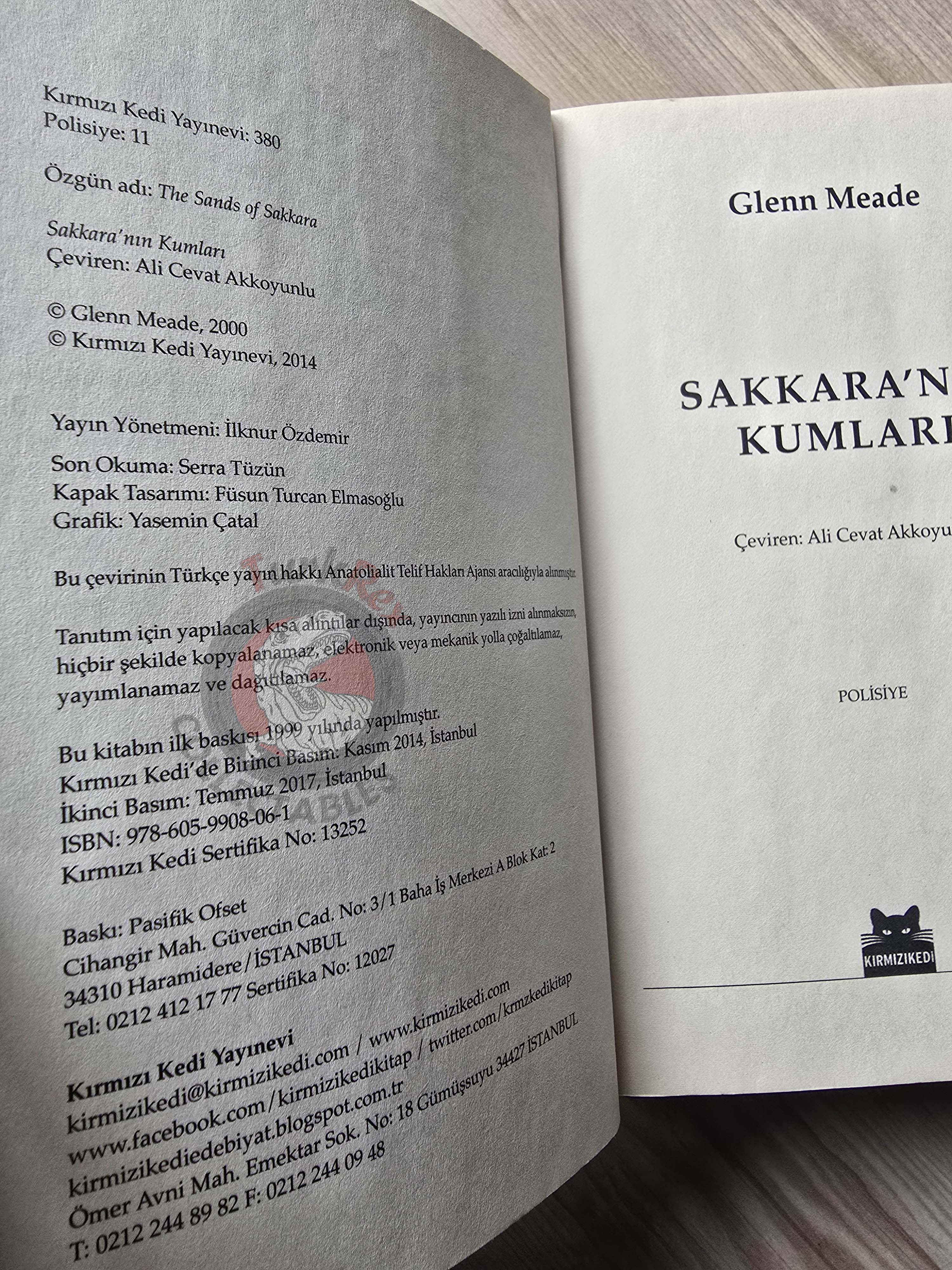 Glenn Meade – The Sands Of Sakkara 2017 Turkish Book Turkey