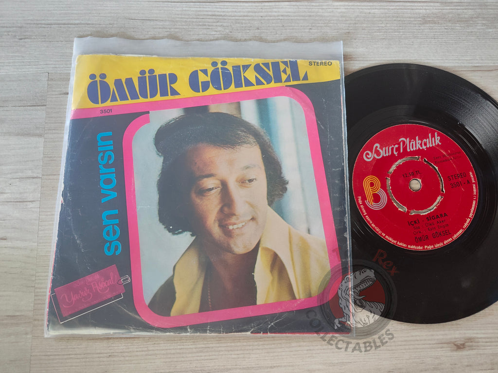 Ömür Göksel – İçki - Sigara 7" Turkish Pressing Vinyl Turkey Edition Claude François