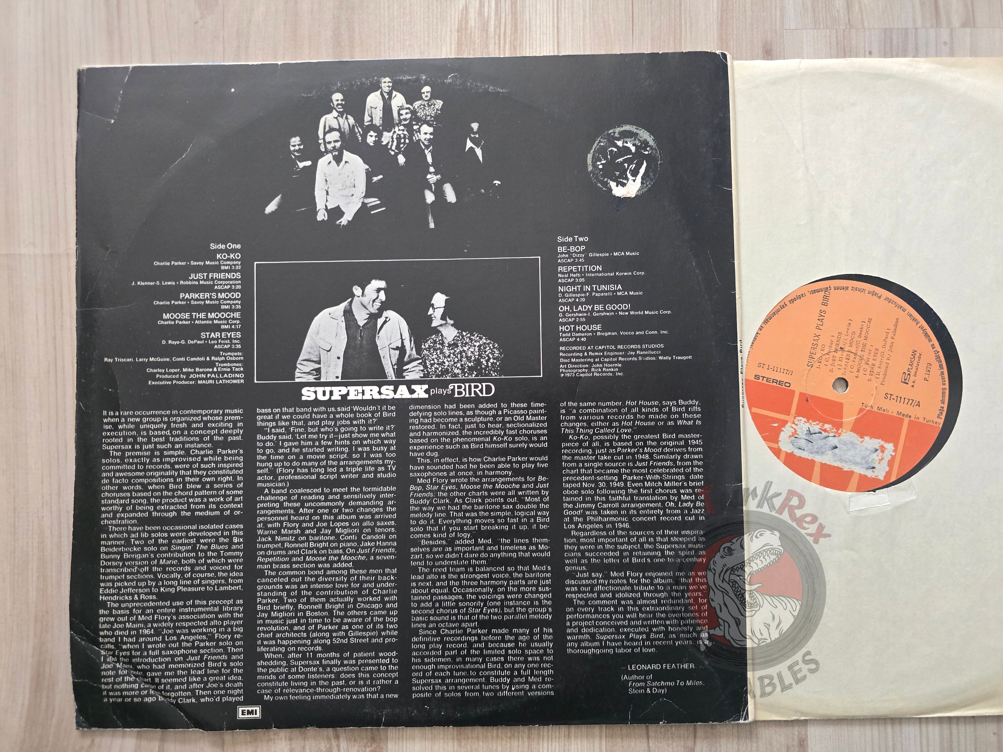 Supersax – Supersax Plays Bird Turkish Pressing Vinyl Turkey Edition