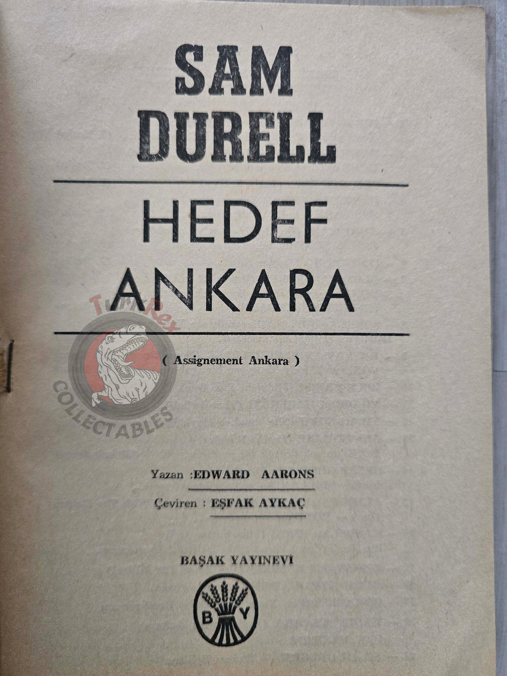 Edward Aarons – Sam Durell Assignment Ankara 1966 1st Turkish Book Turkey