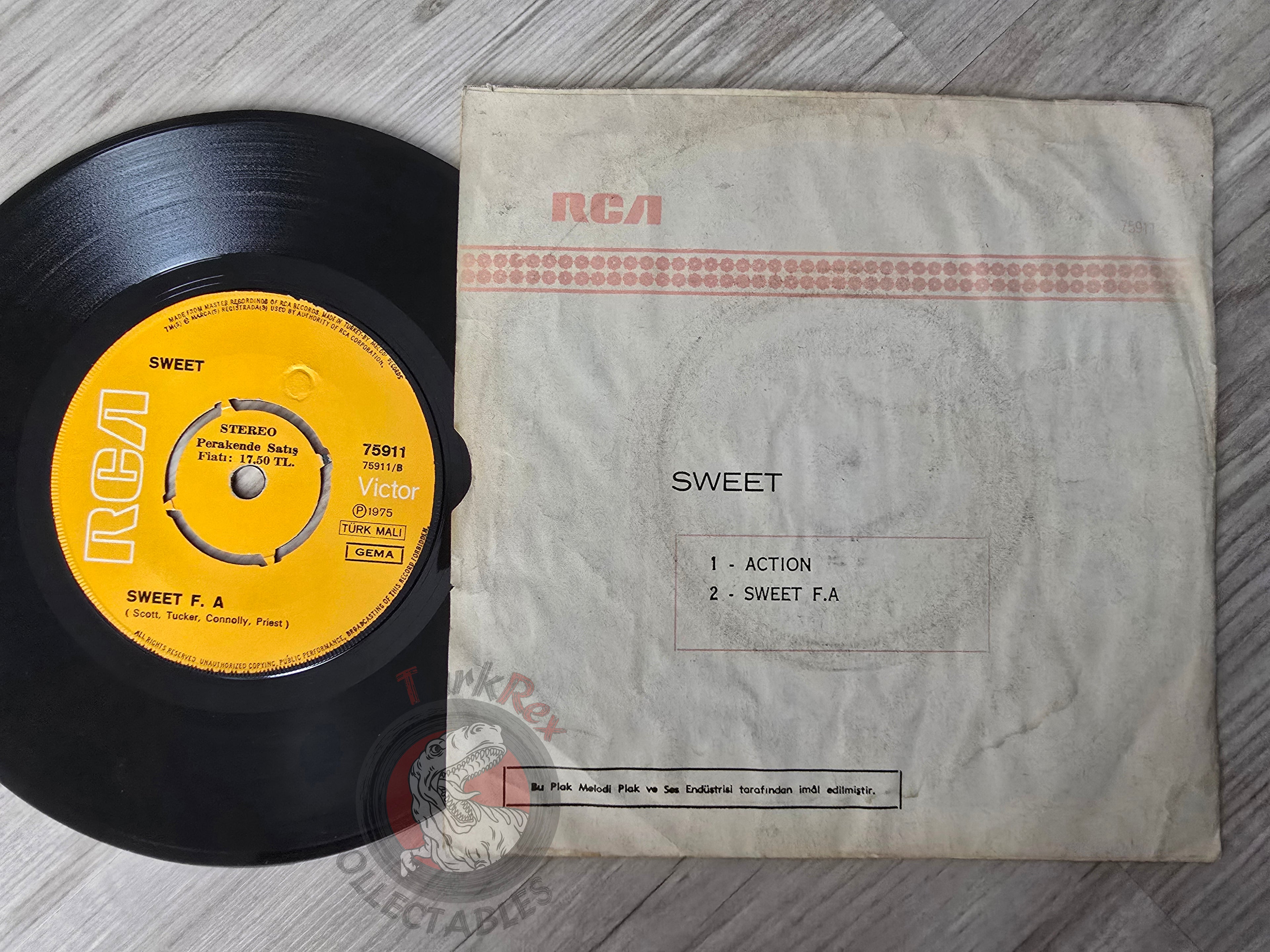 The Sweet – Action 7" Turkish Pressing Vinyl Turkey Edition
