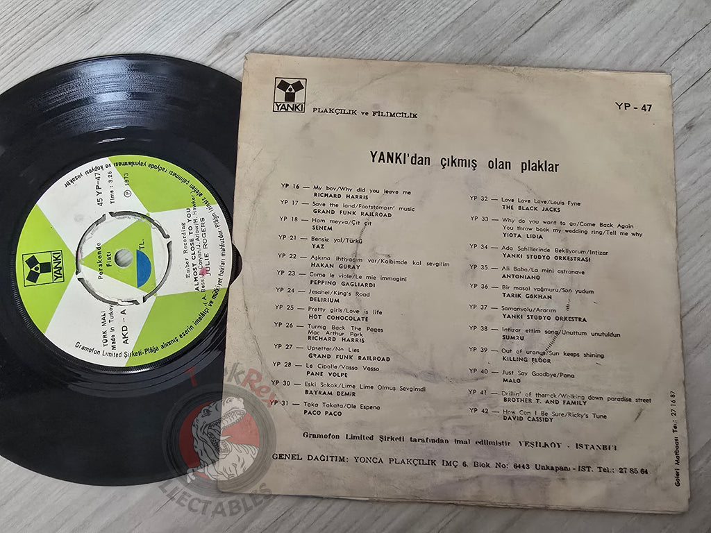 Julie Rogers – Almost Close To You / Now 7" Turkish Pressing Vinyl Turkey Edition