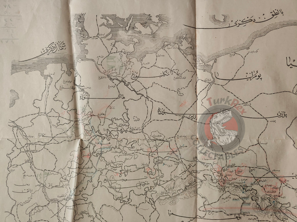 Germany Denmark Ottoman Script Map Military Empire Europe Poland
