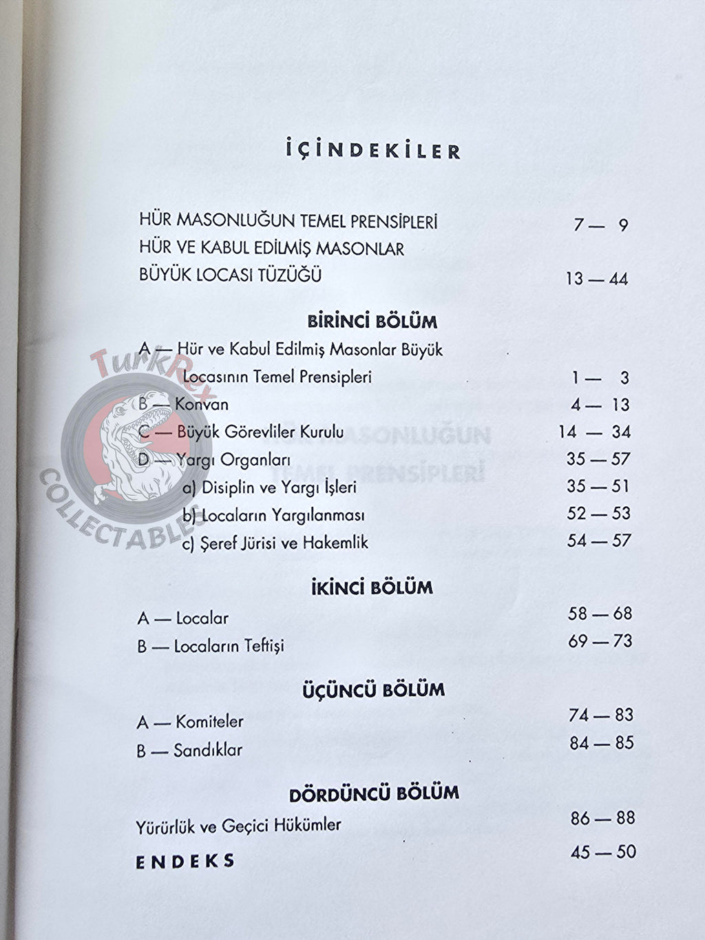 Basic Principles of Freemasonry and Constitution of the Grand Lodge 1992 Masonic Masons Turkish Turkey