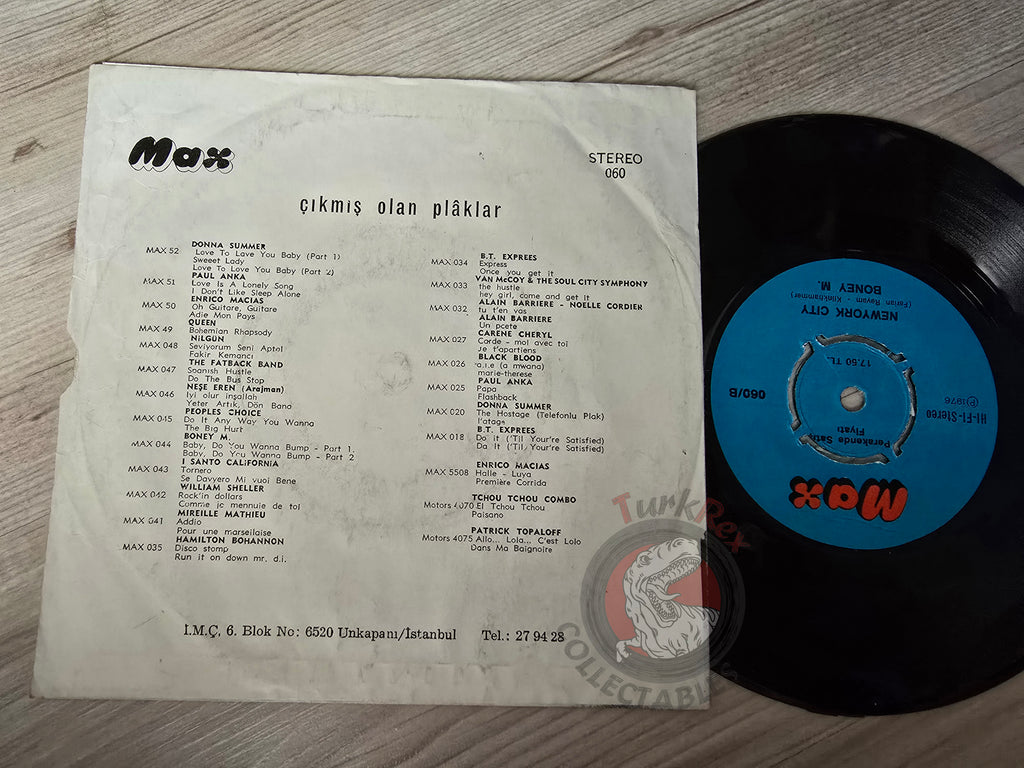Boney M - Sunny / New-York City 7" Turkish Pressing Vinyl Turkey Edition