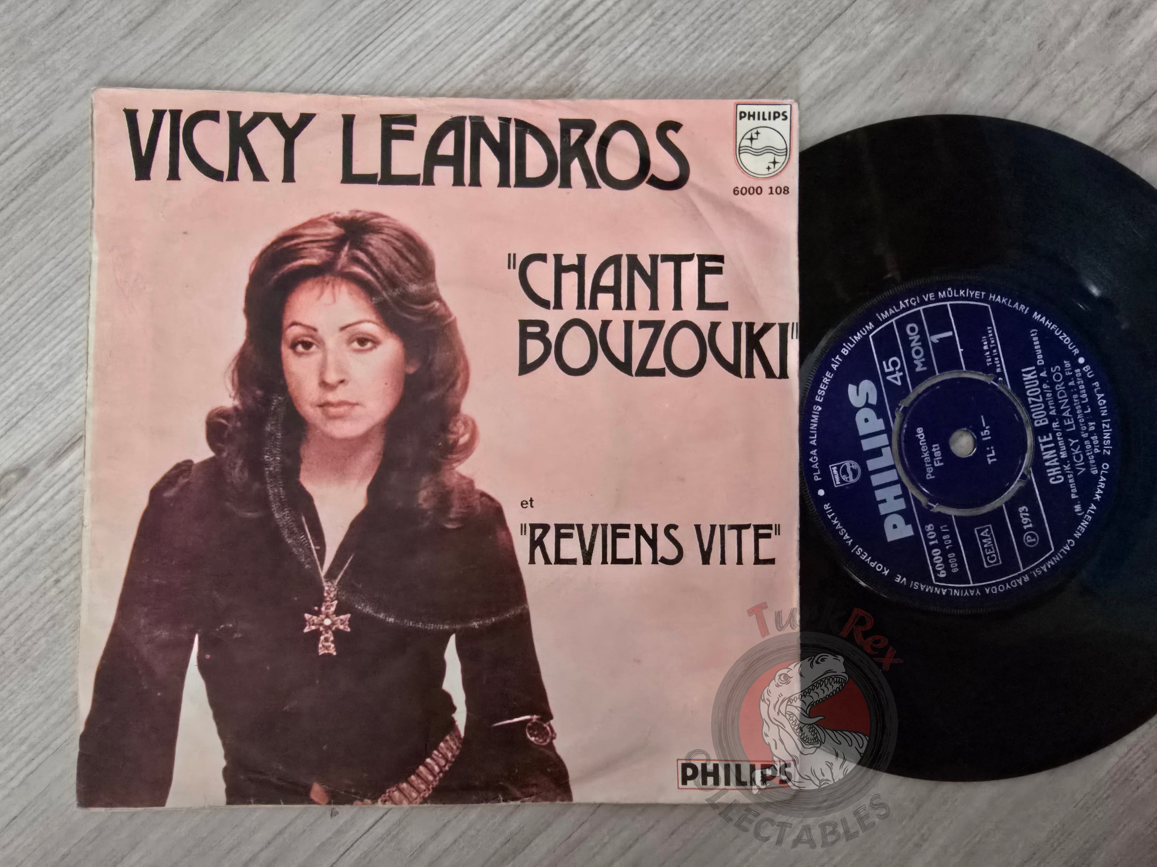 Vicky Leandros – Chante Bouzouki 7" Turkish Pressing Vinyl Turkey Edition
