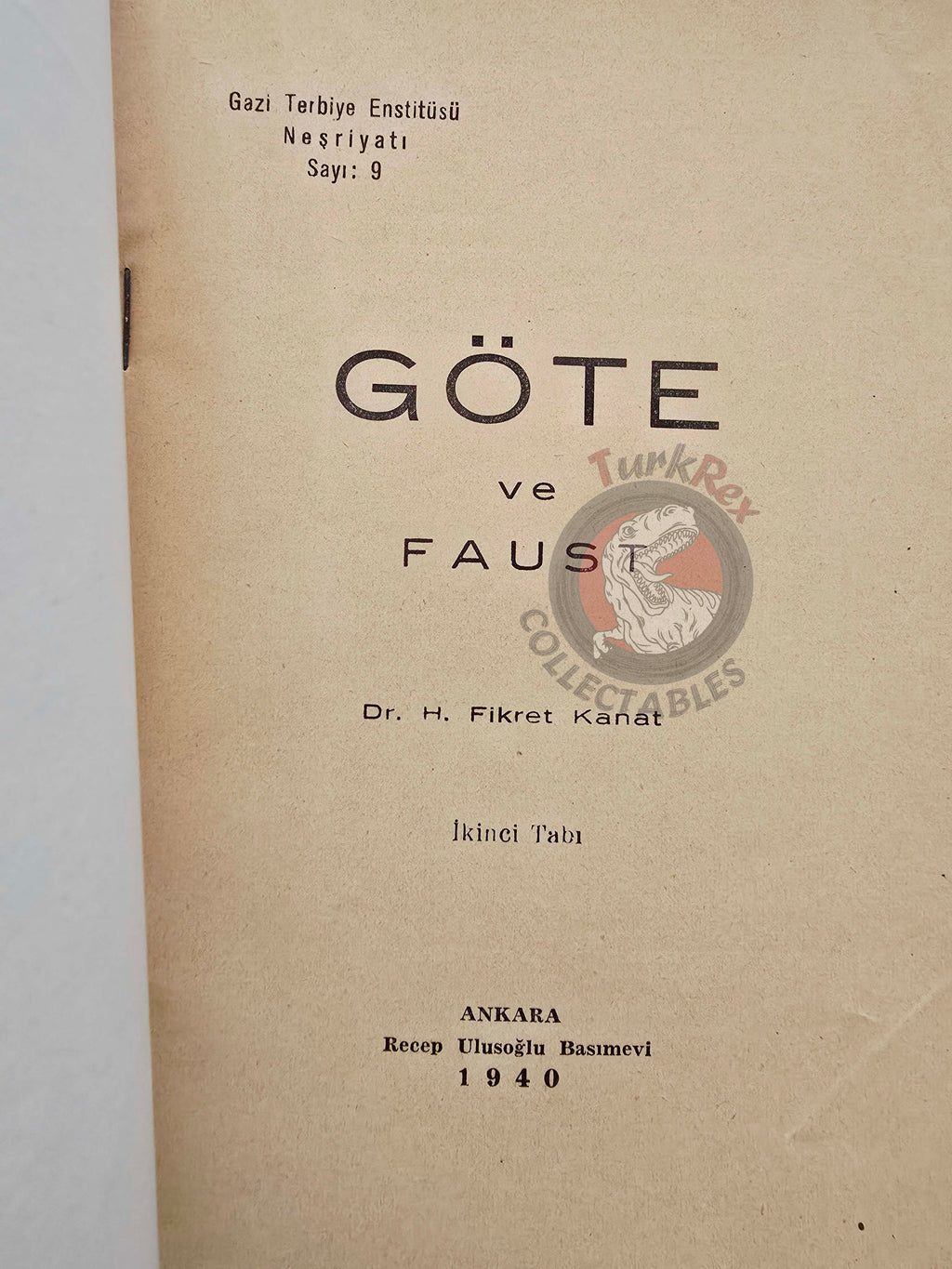 Johann Wolfgang von Goethe and Faust 1940 Turkish Book Turkey