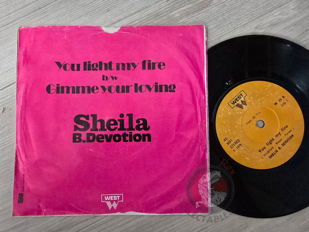 Sheila & B. Devotion – You Light My Fire 7" Turkish Pressing Vinyl Turkey Edition