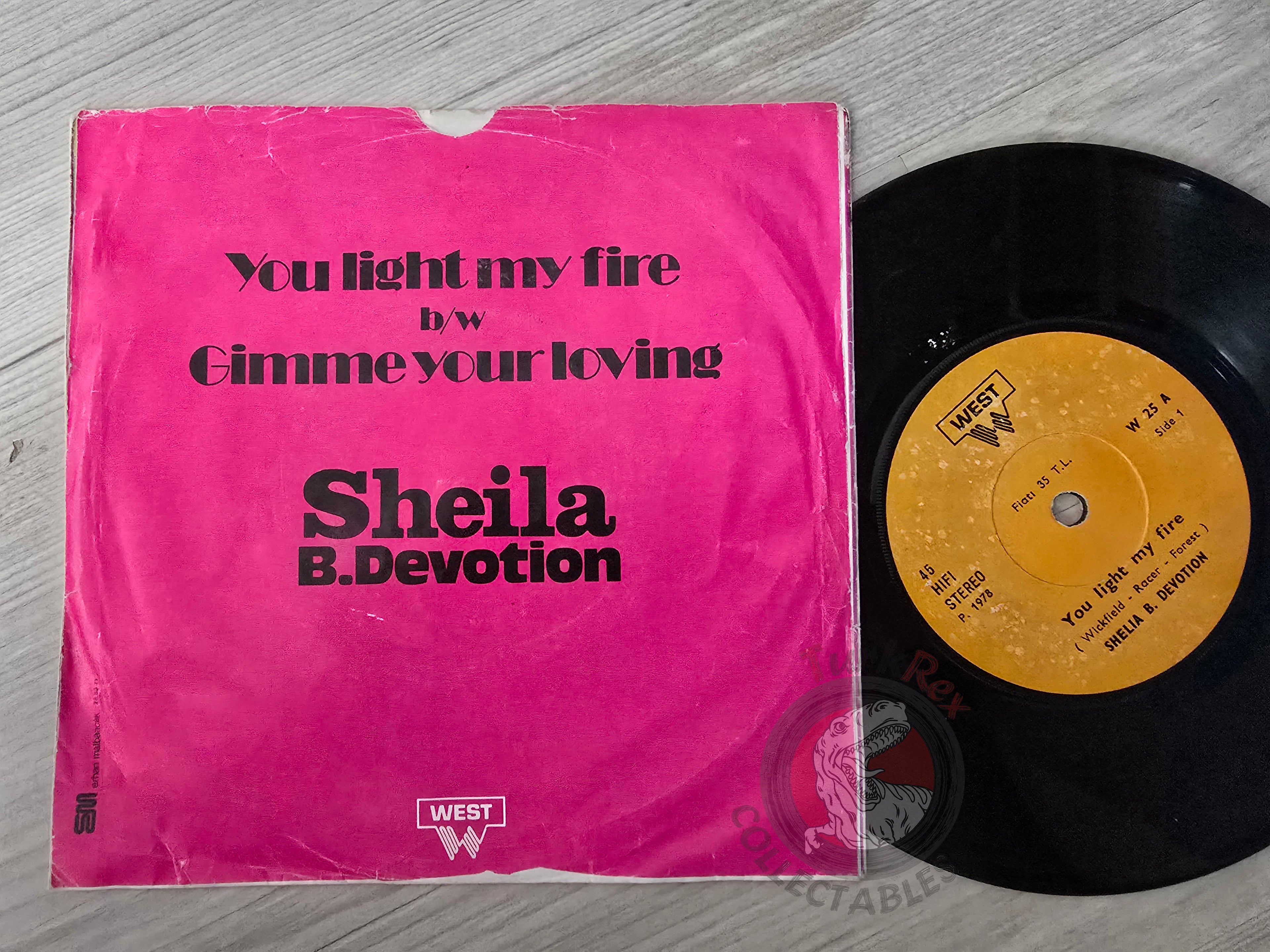 Sheila & B. Devotion – You Light My Fire 7" Turkish Pressing Vinyl Turkey Edition