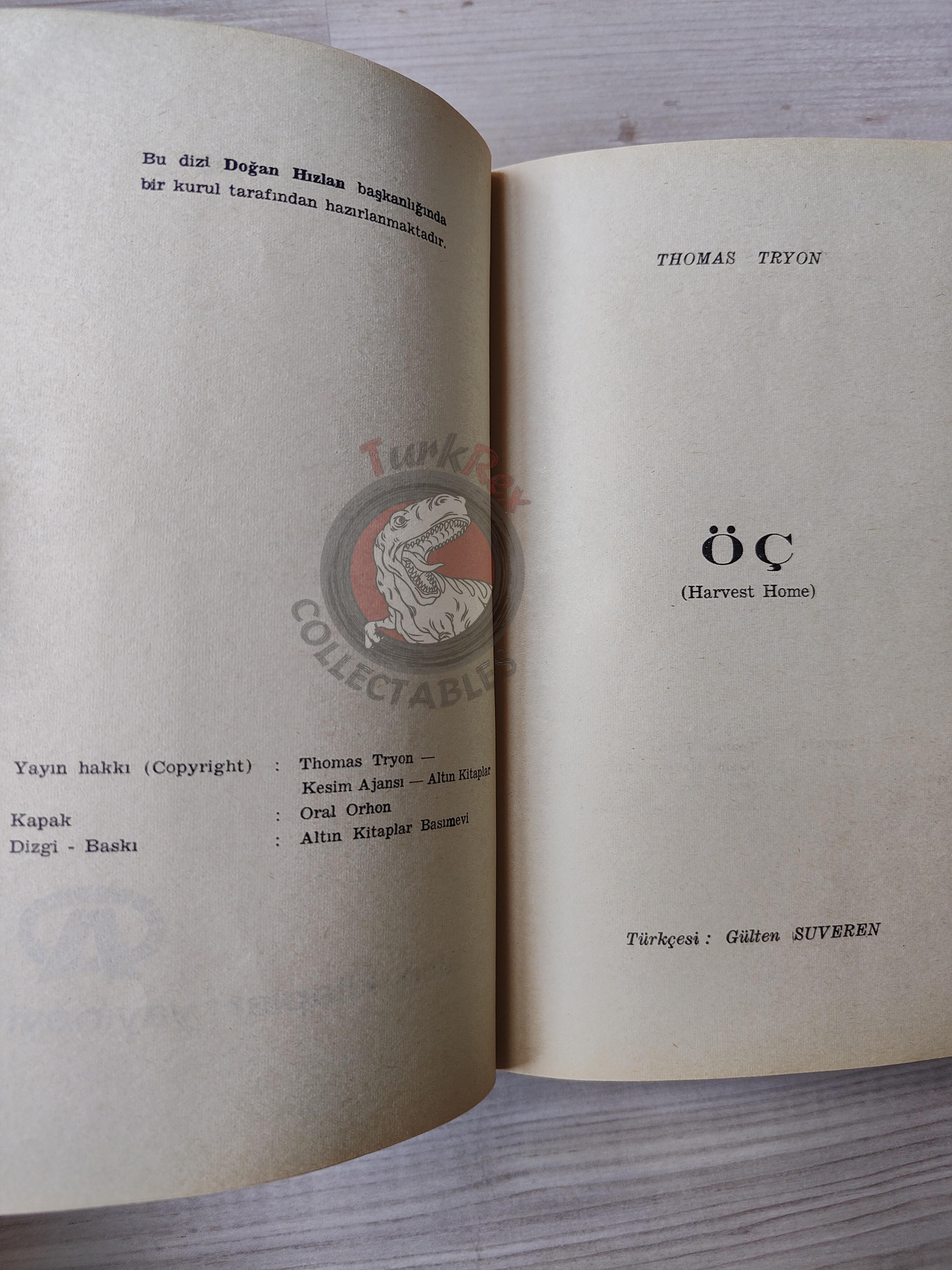 Thomas Tryon – Harvest Home 1974 1st Turkish Book Turkey