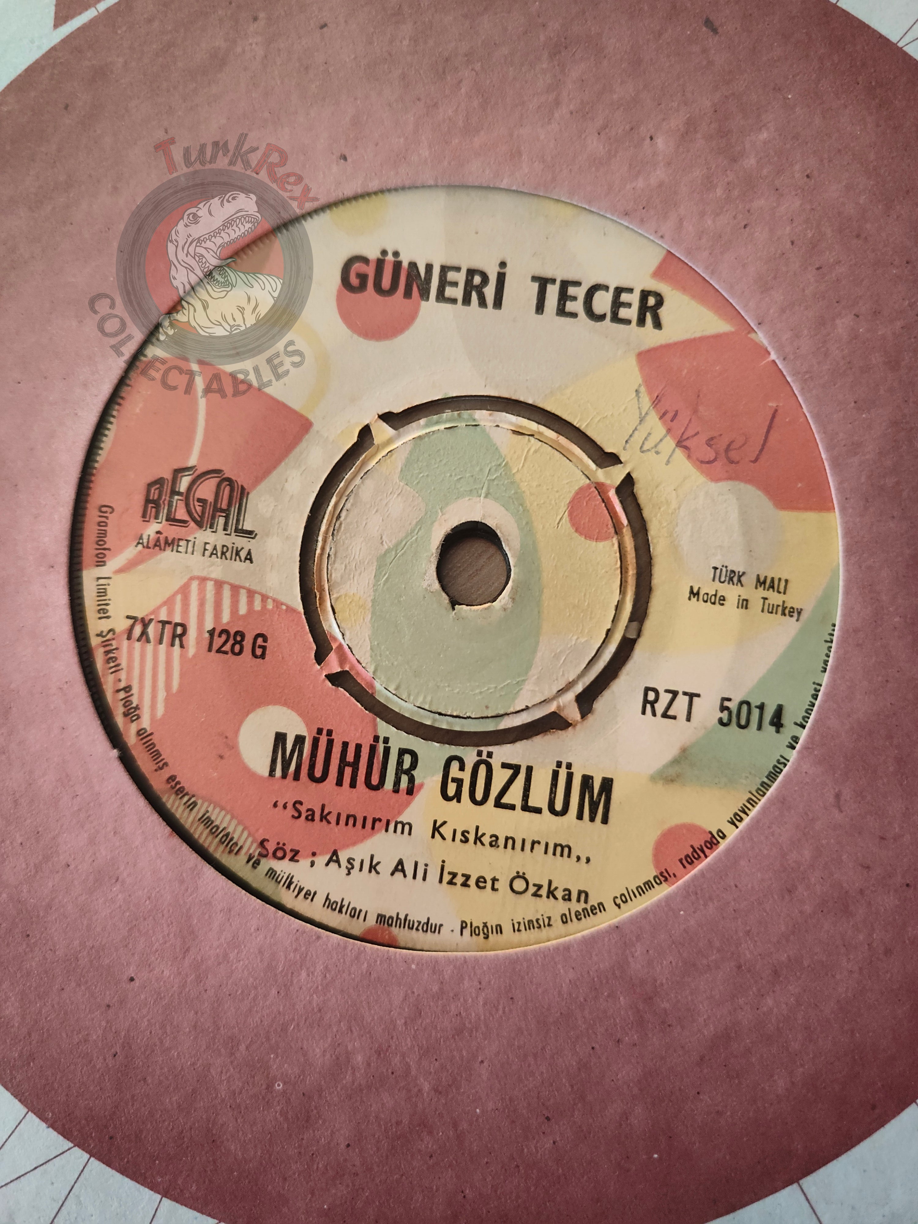 Güneri Tecer – Mühür Gözlüm / Bang Bang 7" Turkish Pressing Vinyl Turkey Edition