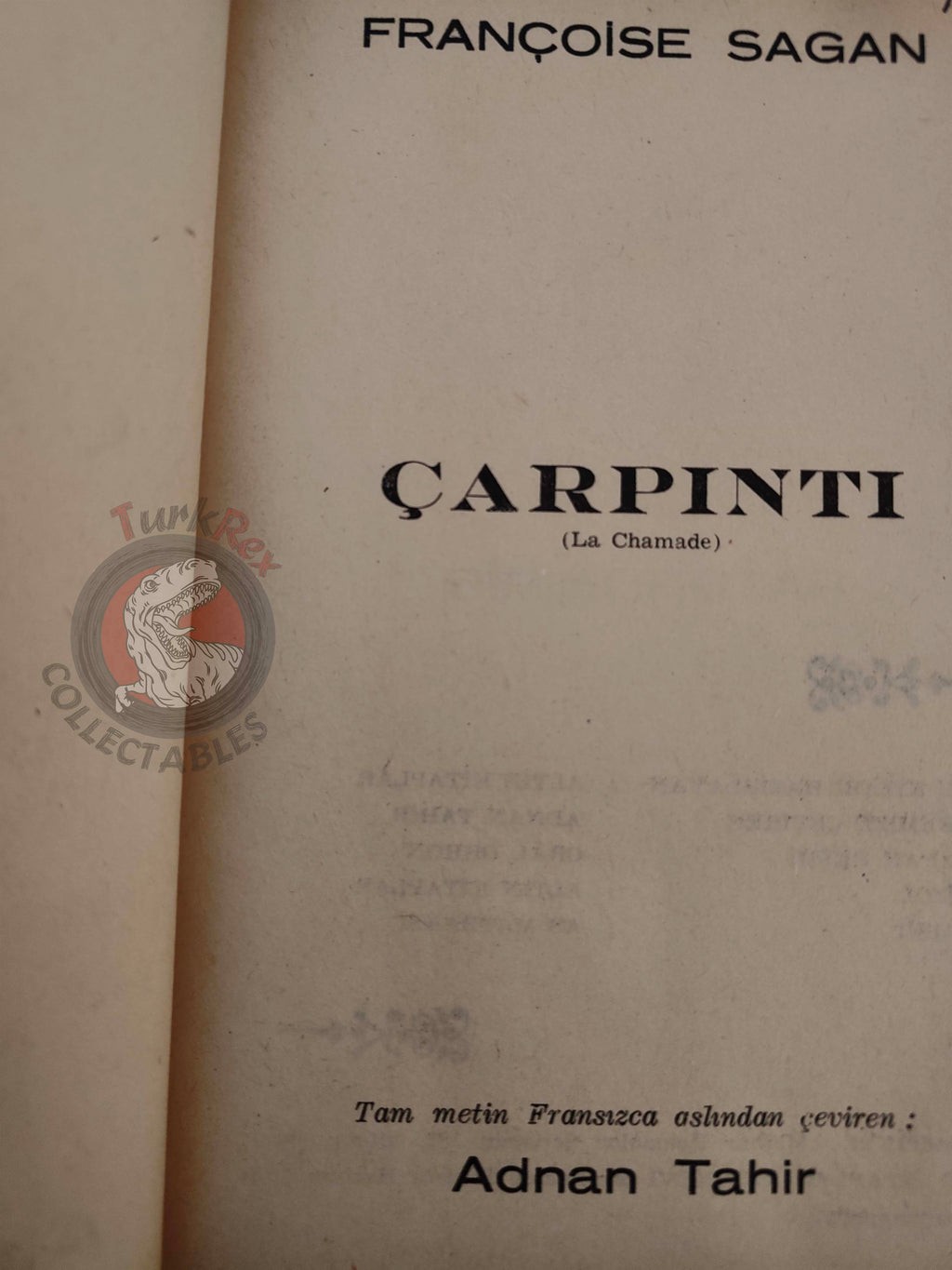 Françoise Sagan – La Chamade 1970 1st HC/DJ Turkish Book Turkey