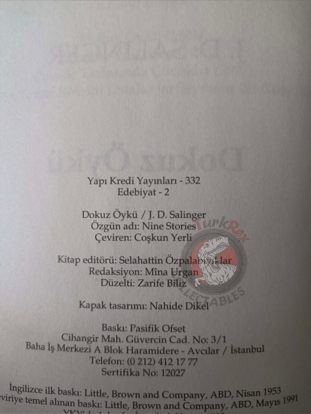 J. D. Salinger – Nine Stories Turkish Book Turkey