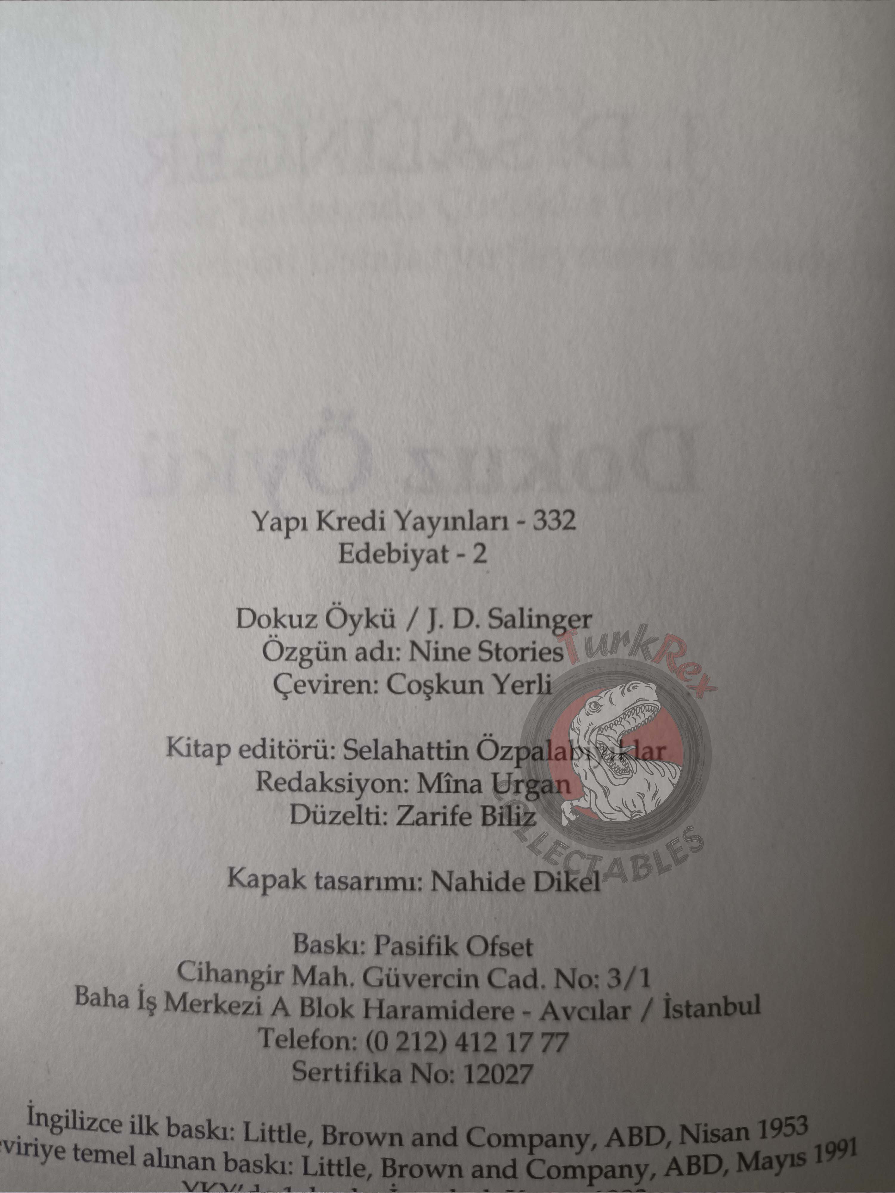 J. D. Salinger – Nine Stories Turkish Book Turkey