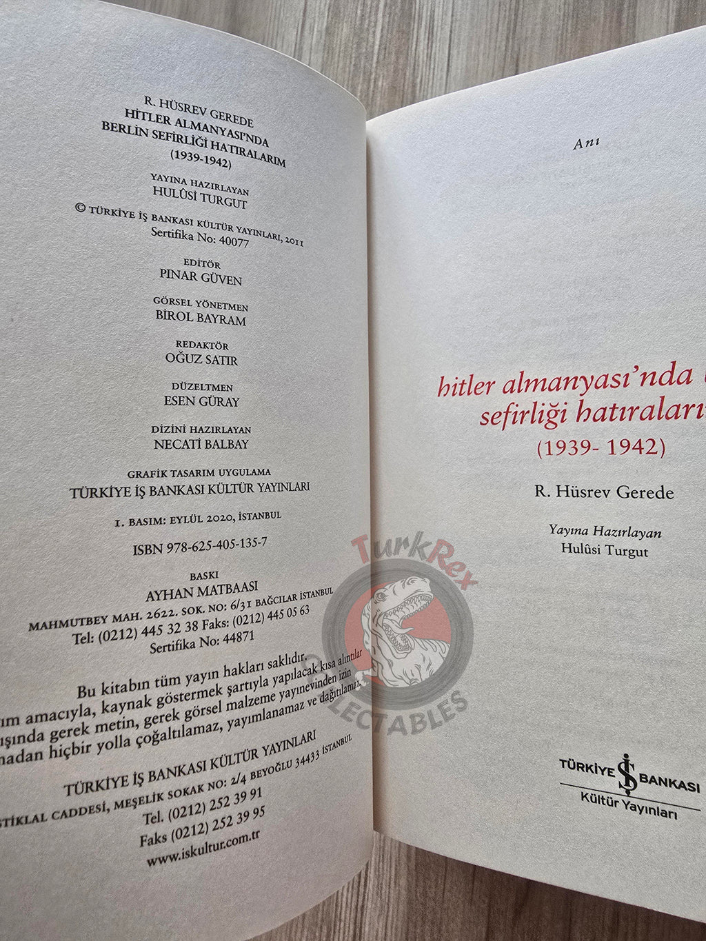 Hüsrev Gerede – Memoirs of the Embassy in Berlin During Hitler's Germany 2020 Turkish Book Turkey