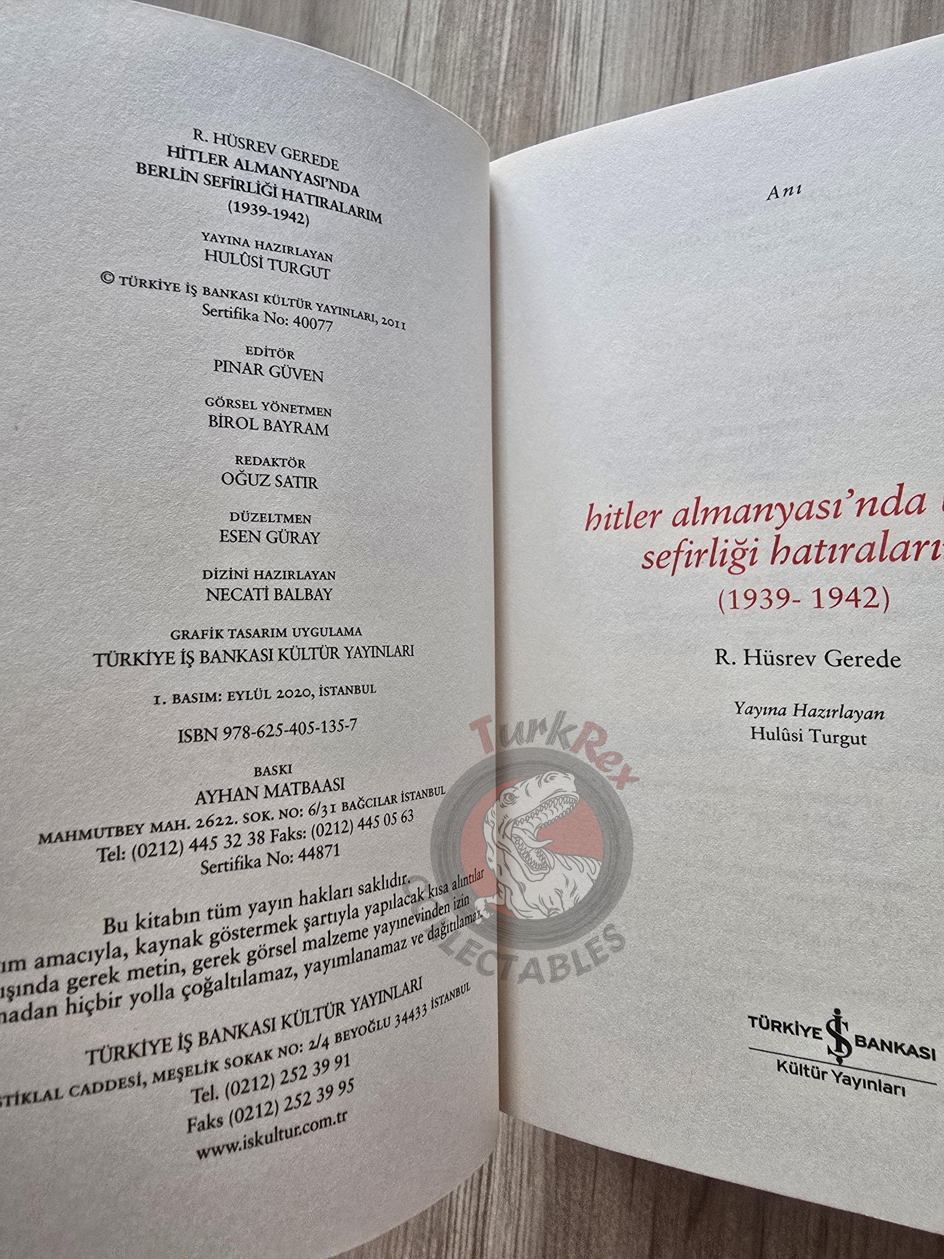 Hüsrev Gerede – Memoirs of the Embassy in Berlin During Hitler's Germany 2020 Turkish Book Turkey